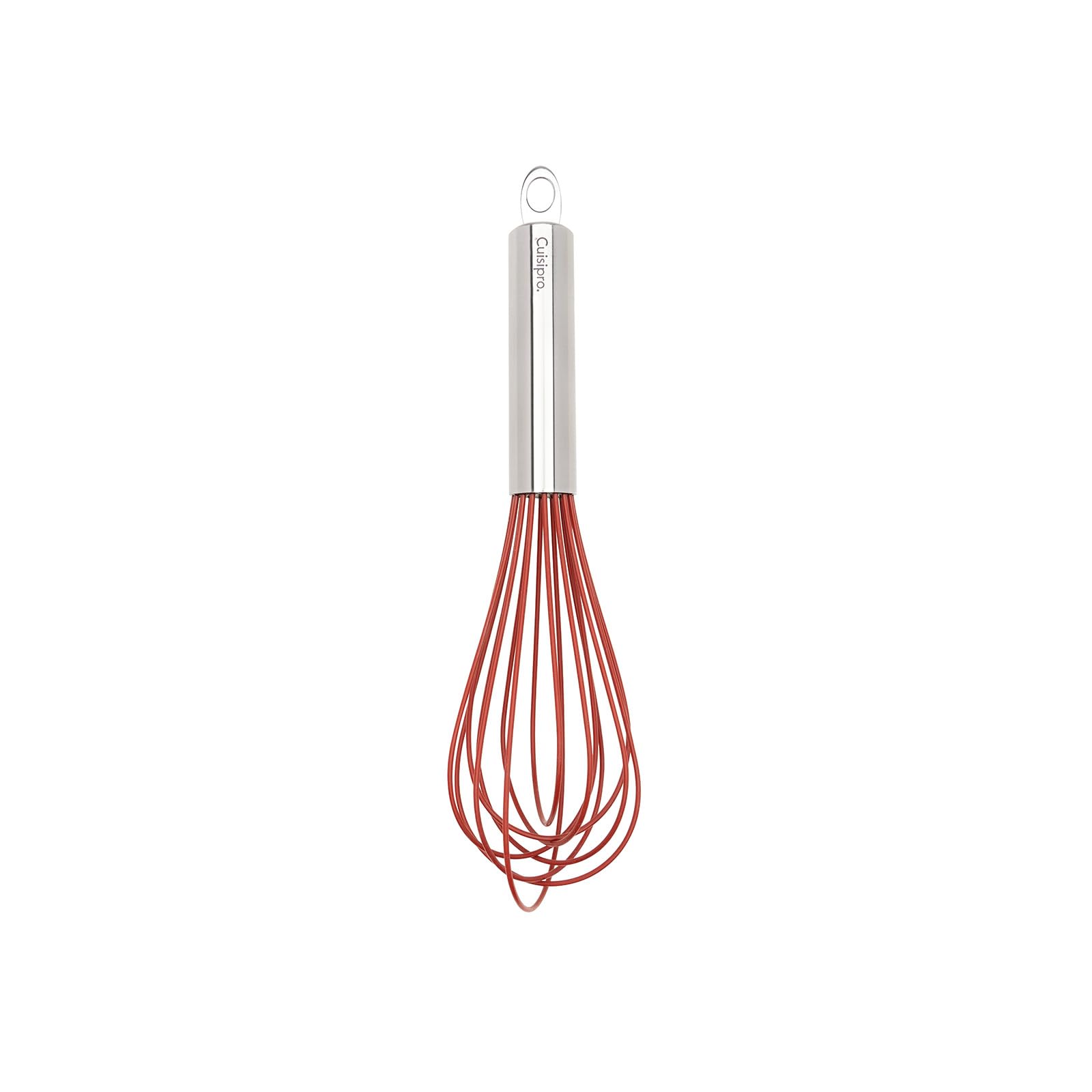 Cuisipro 10-Inch Red Silicone Piano Whisk - Durable, Non-Slip Kitchen Tool for Baking, Mixing, and Whisking Eggs, Cream, and Batter - Perfect for Home Cooks and Professional Chefs