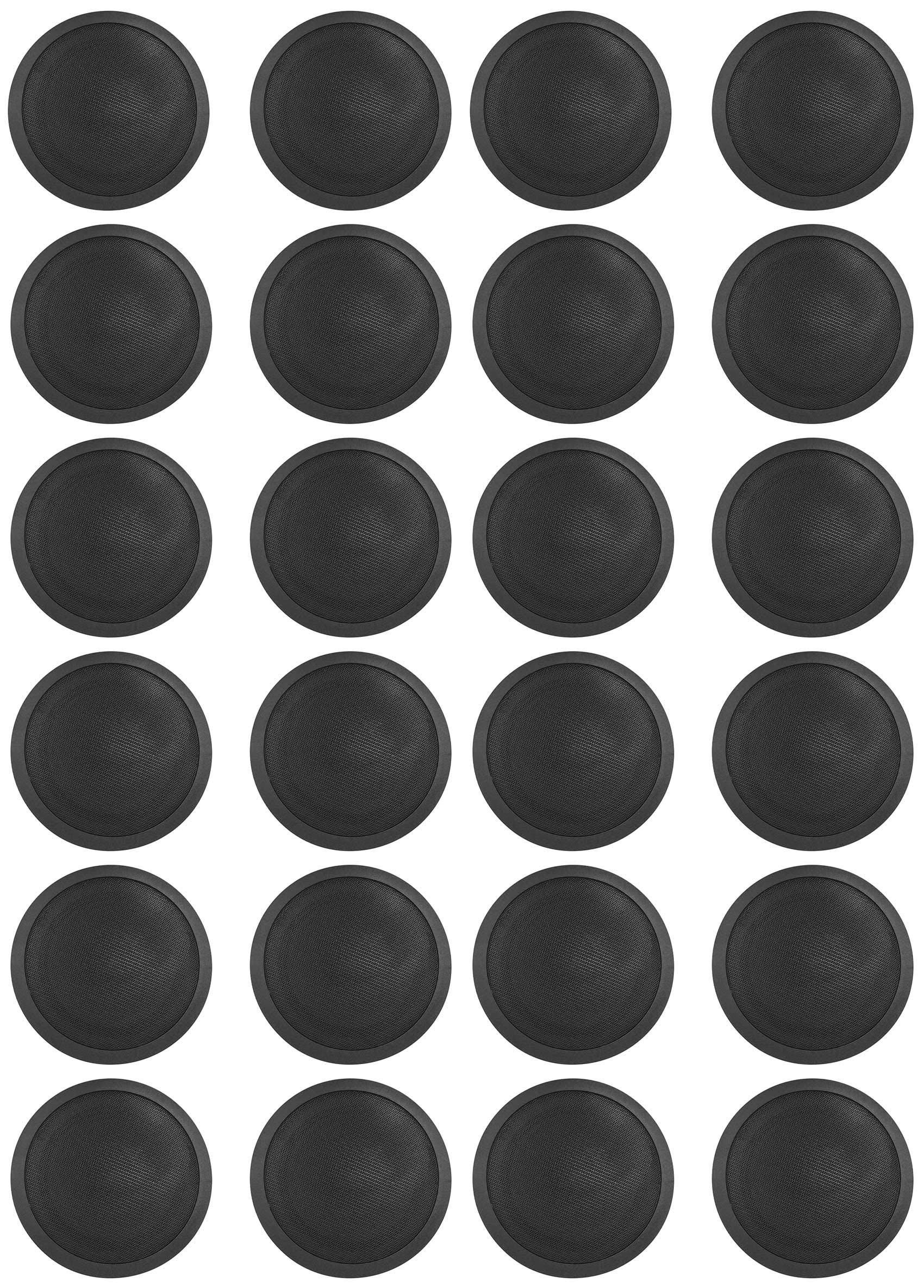 Rockville 24 CCL6T Black 70V 6-Inch Commercial Ceiling Speakers - High-Quality Sound for Restaurants, Offices, and Retail Stores - Perfect for Background Music and PA Systems