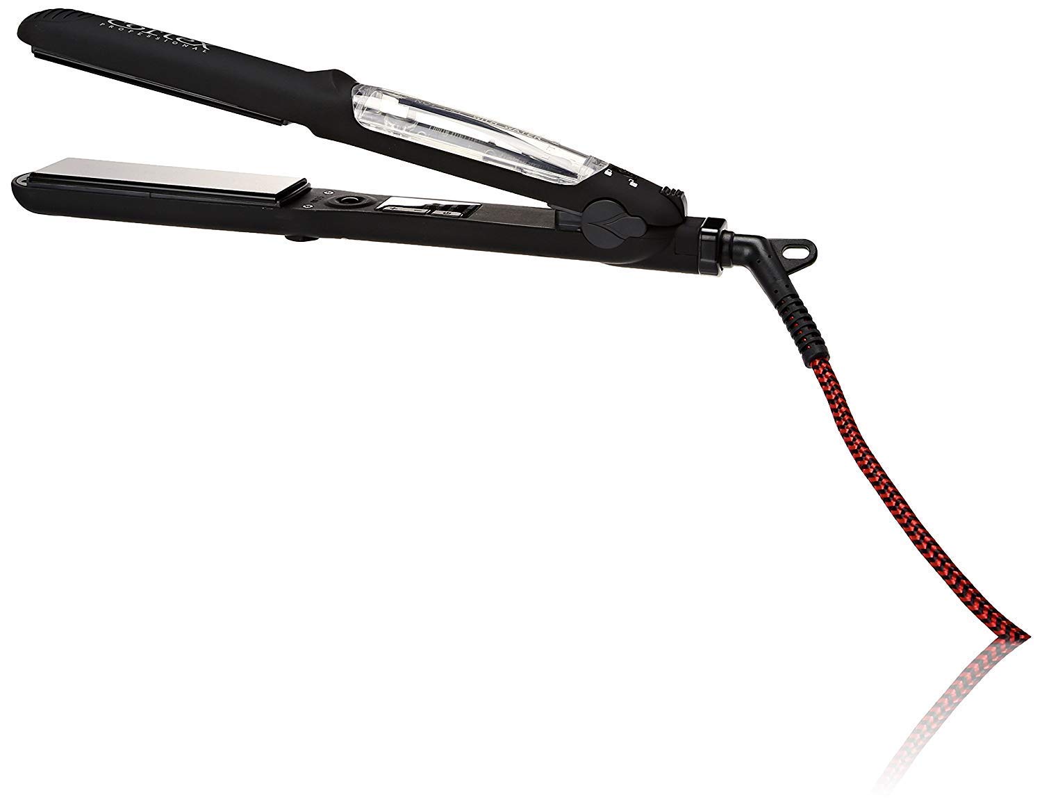 Professional Vapor Flat Iron with Ceramic Plates & Argan Infusion - 1.25 Inch Hair Straightener for Smooth & Shiny Hair - Includes Argan Oil Refill Bundle - Perfect for Salon & Home Use (Black)