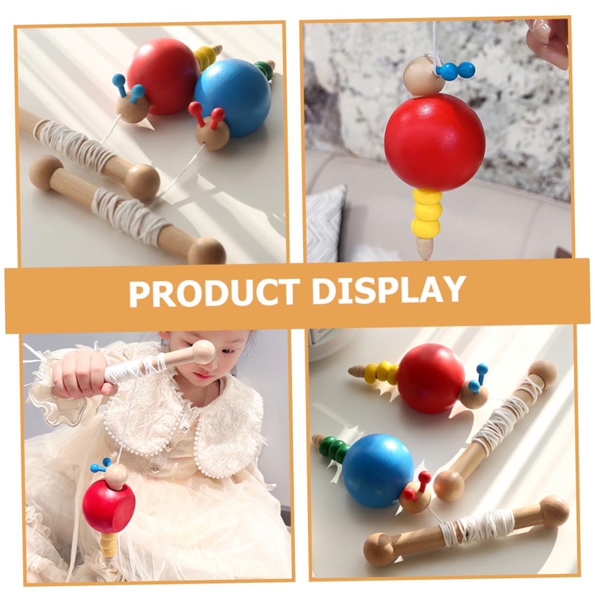 KONTONTY Wooden Pull Toy Set for Toddlers - Fun & Educational Kids Toys for Early Learning & Motor Skills Development - Perfect for Indoor Play, Outdoor Activities & Birthday Gifts