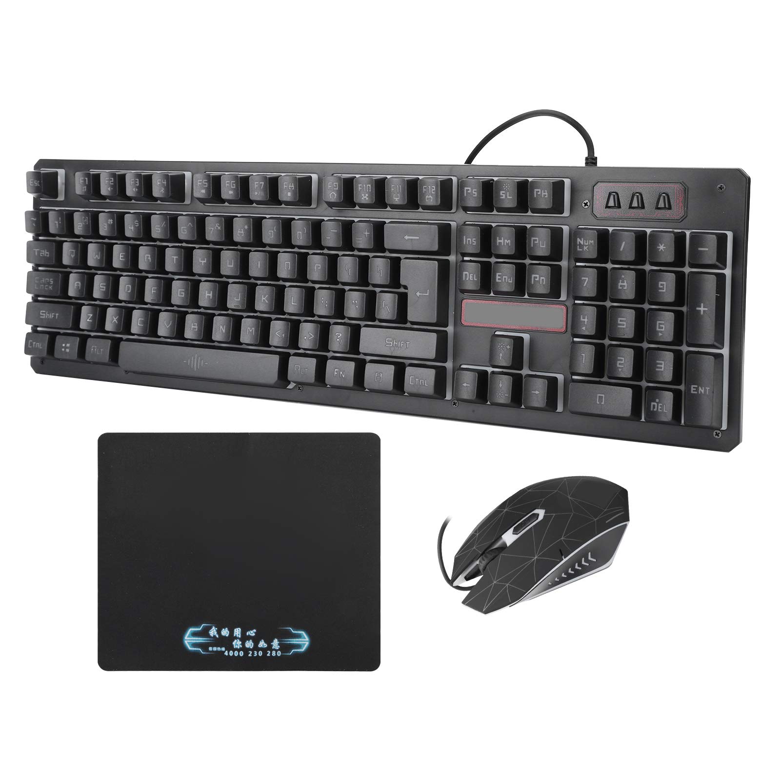 Backlit Wired Keyboard and Mouse Combo - 19-Key USB Gaming Keyboard Set for PC, Laptop & Computer (Black) | Perfect for Gaming, Office Work & Home Use