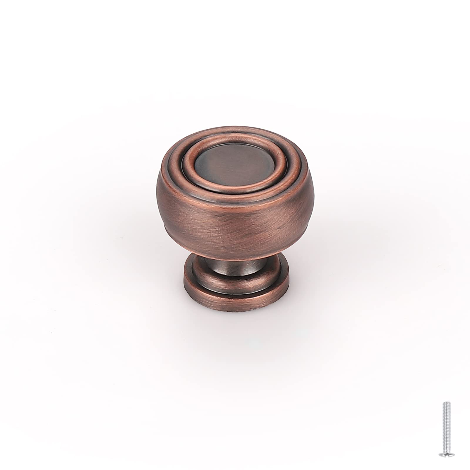 Mengico 30 Pack Antique Copper Cabinet Knobs - Vintage Style Drawer Pulls for Kitchen Cabinets, Dressers & Furniture (Perfect for Home Renovation & DIY Projects)