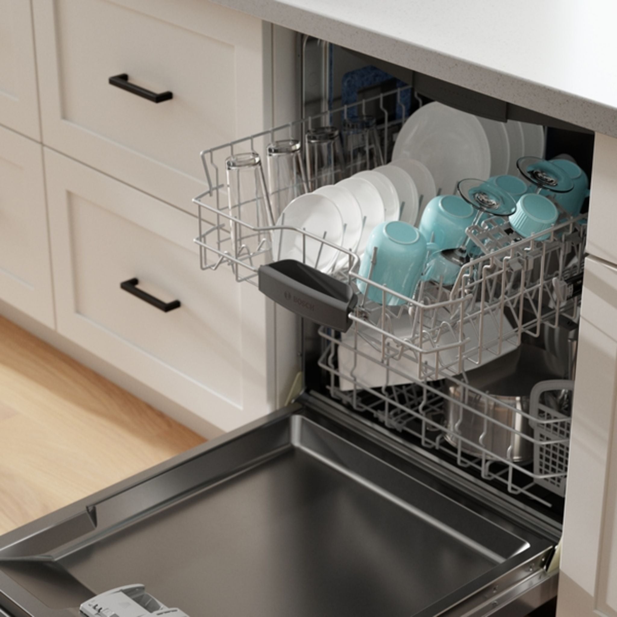 Bosch 500 Series Dishwasher (SHS53CD5N) - Stainless Steel Interior, Ultra Quiet 44 dBA, 16 Place Settings - Perfect for Large Families and Open Concept Kitchens