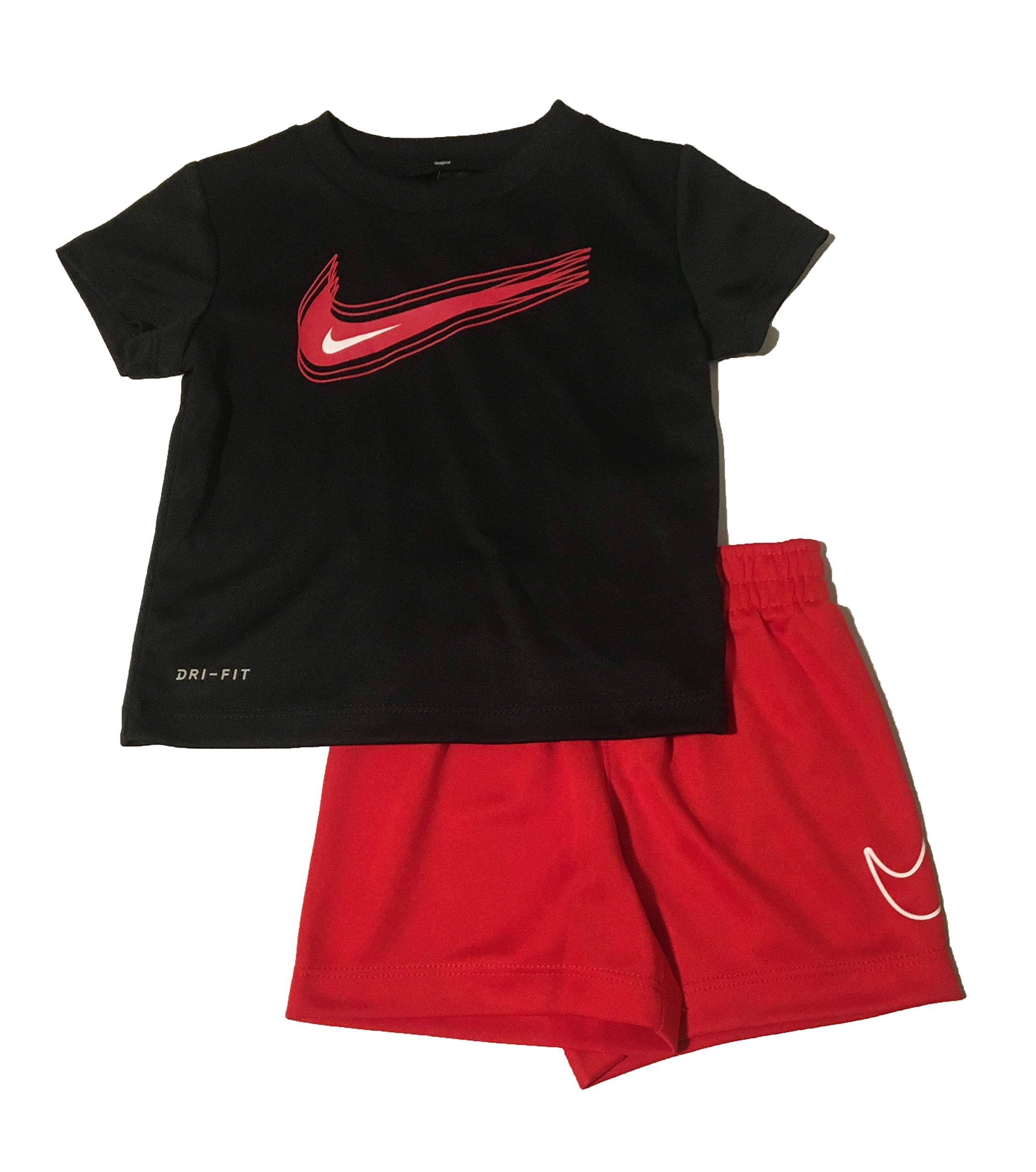 Nike Dri-FIT Infant Boys' T-Shirt & Shorts Set - Breathable Athletic Outfit for Active Toddlers (12 Months, University Red) - Perfect for Playtime, Daycare & Outdoor Activities