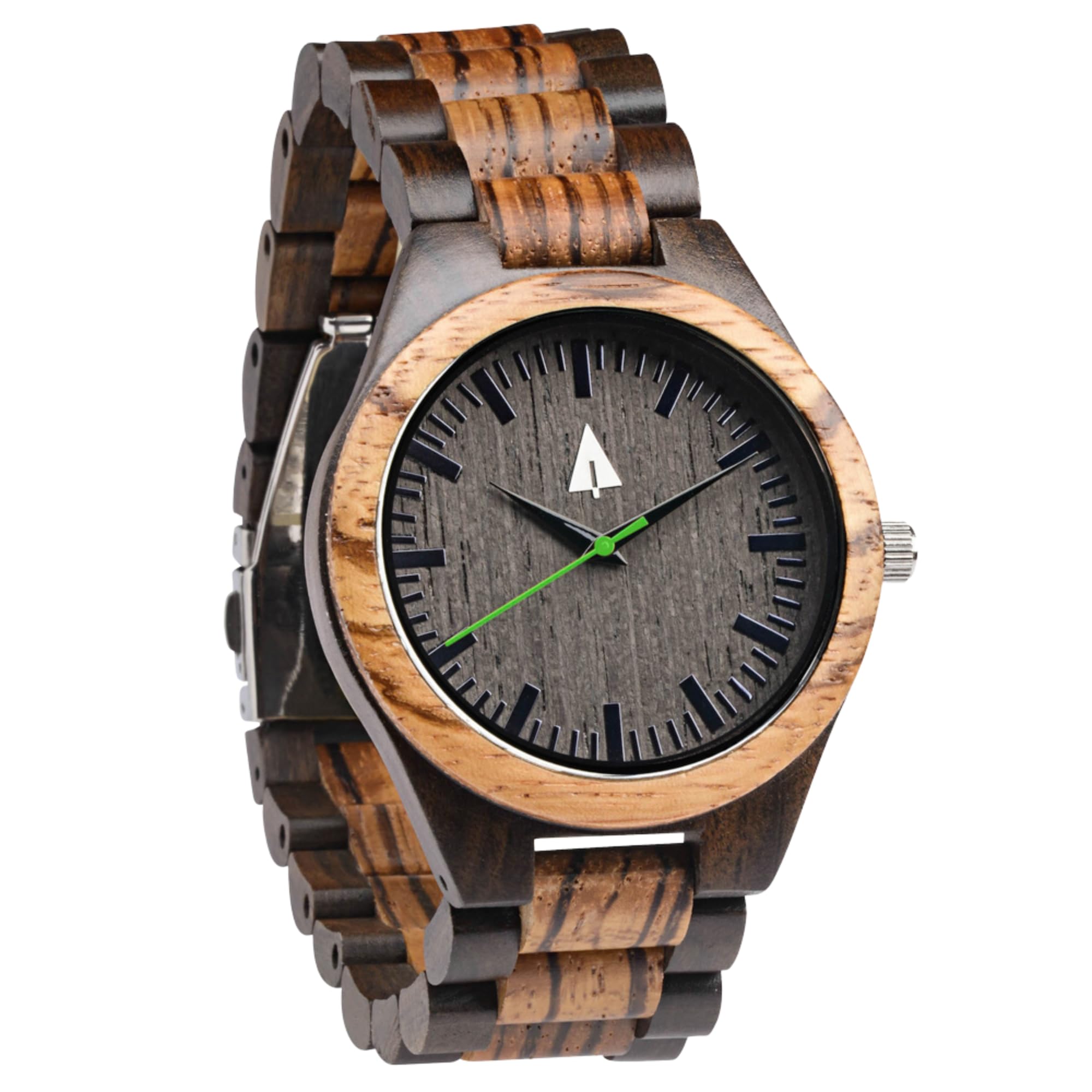 Wooden Watches for Men - Japanese Quartz Analog, Ebony & Walnut Wood - for Business & Casual Wear