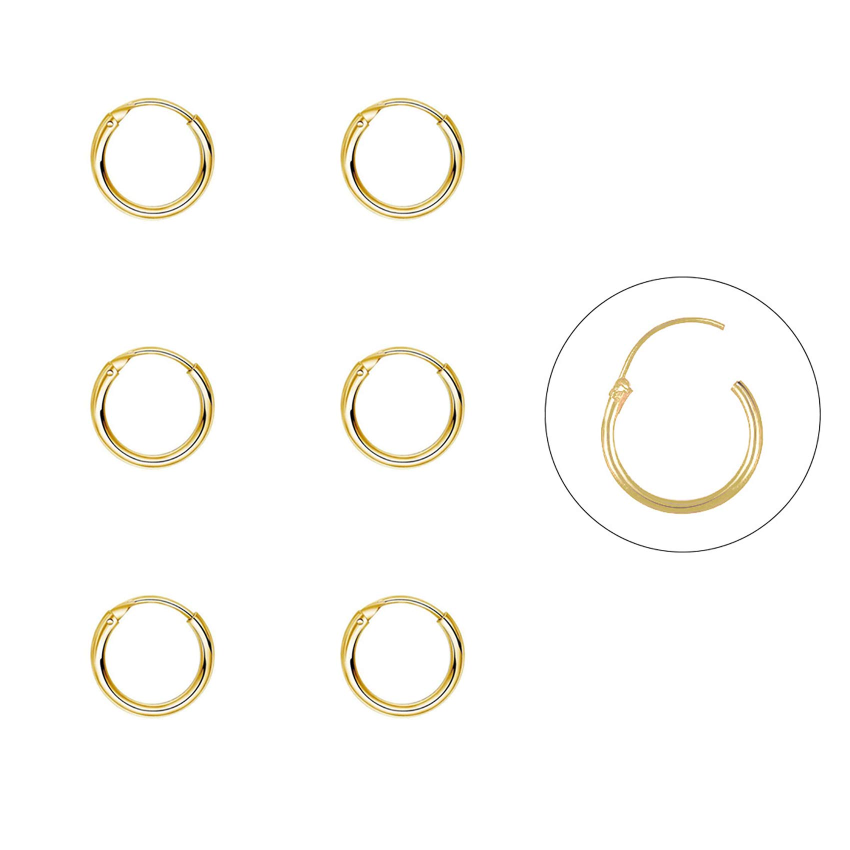 EPIRORA 925 Sterling Silver Hoop Earrings Set - 3 Pairs Small Cartilage Earrings for Women & Men, Hypoallergenic Tragus, Nose & Lip Rings | Perfect for Everyday Wear, Gifts & Body Piercing Jewelry