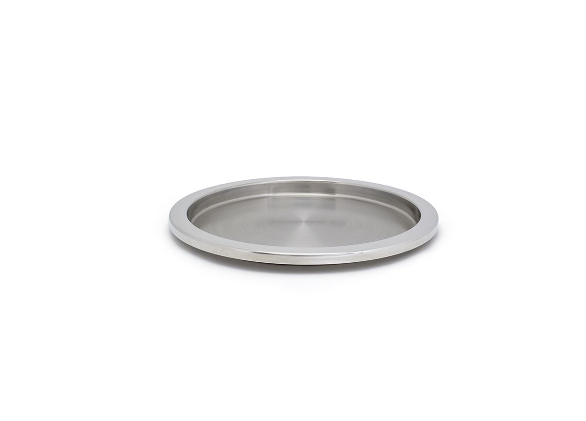 FOH Round Brushed Stainless Steel Serving Tray Set - 4-Piece Elegant Silver Platters for Appetizers, Desserts & Entertaining - Perfect for Parties, Weddings & Home Decor
