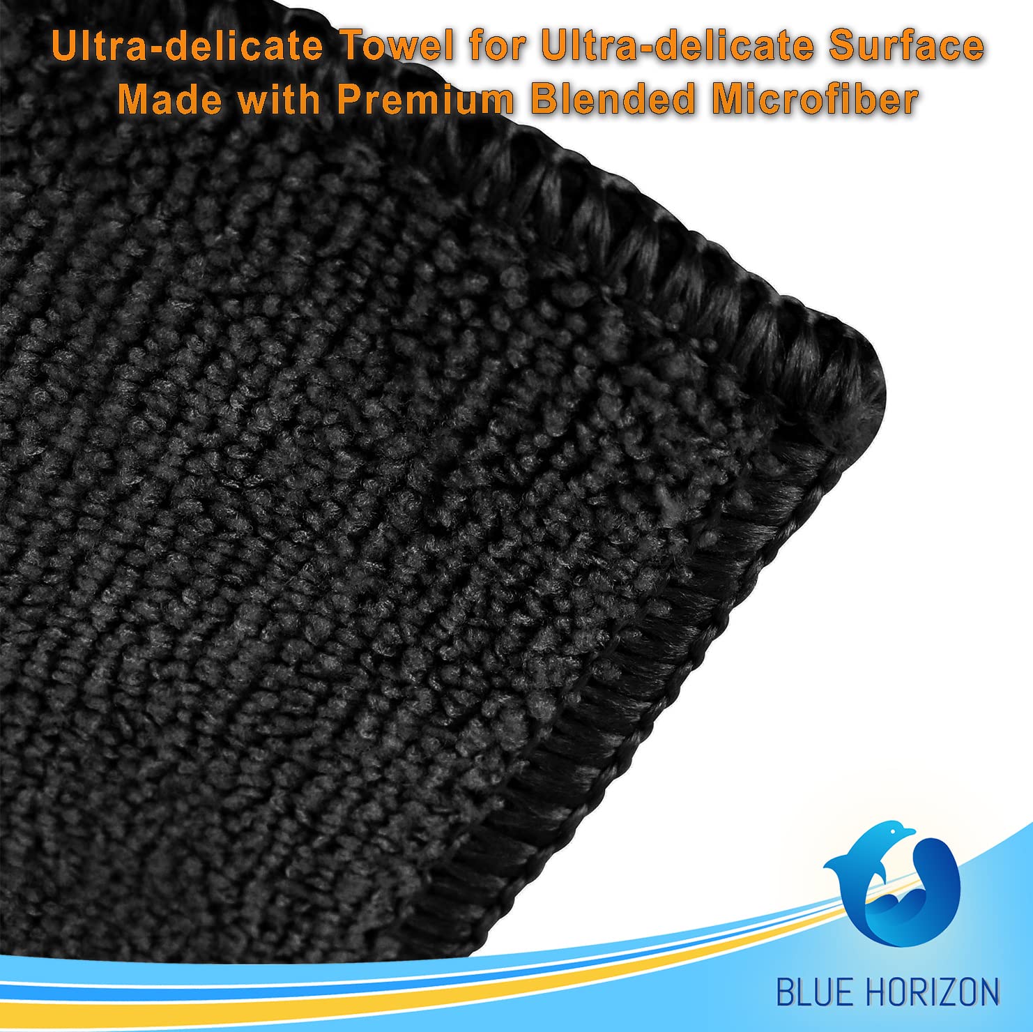 Premium Blue Horizon Microfiber Cleaning Cloths - 36 Pack Ultra Soft Reusable Wash Towels for Car Detailing, Household & Commercial Use | 16x16 Inch Plush Cleaning Rags for Dusting, Polishing & Stain Removal (Black)
