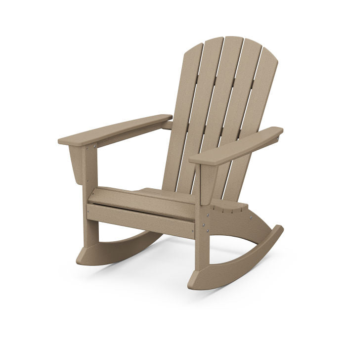 POLYWOOD Nautical Adirondack Rocking Chair - All-Weather Outdoor Rocking Chair for Patio, Deck, Garden & Beach - Durable & Comfortable Furniture