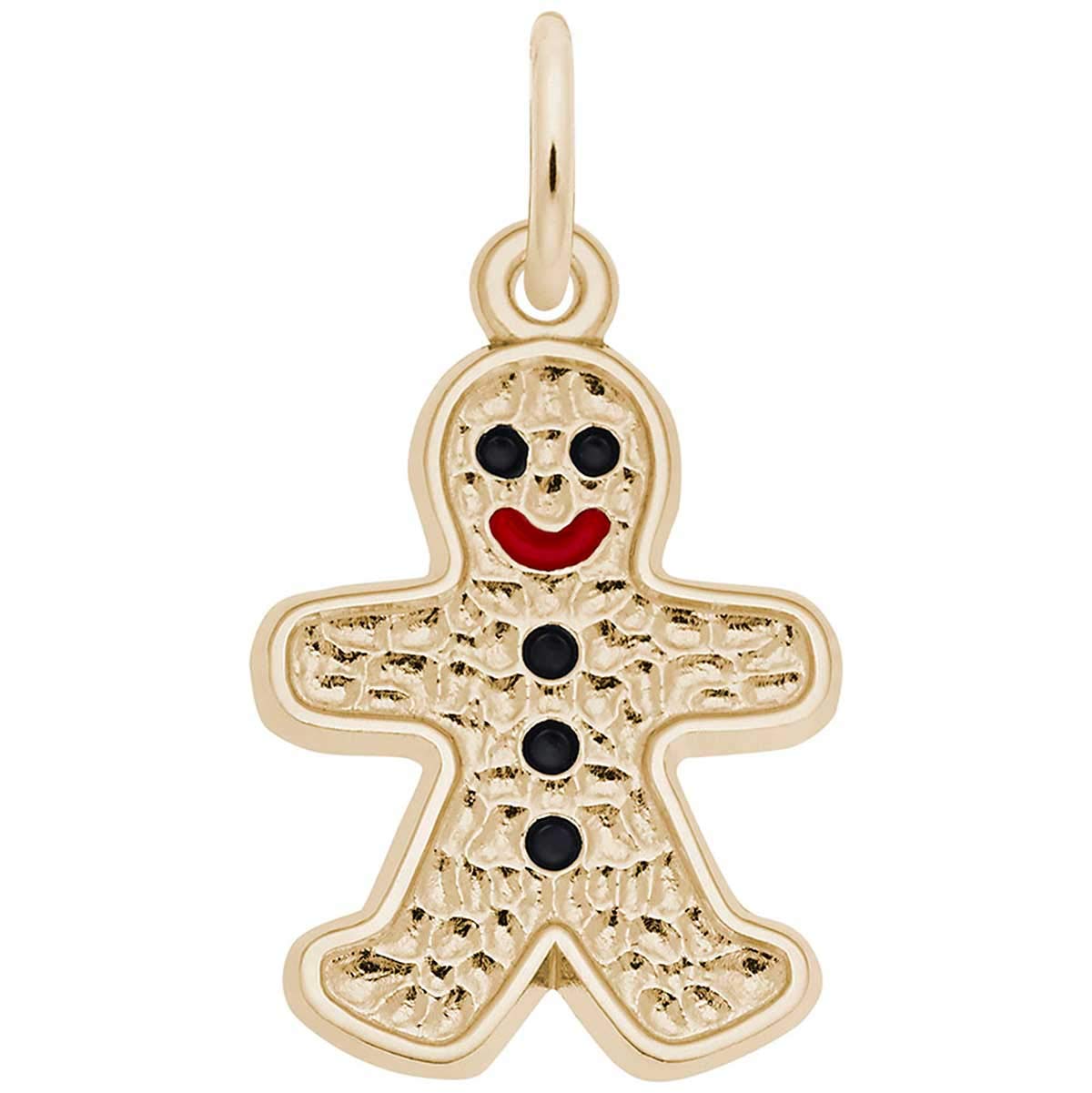 Rembrandt Sterling Silver Gingerbread Man Charm Pendant - Christmas Holiday Jewelry Gift for Women, Perfect for Necklace Bracelet & DIY Crafting