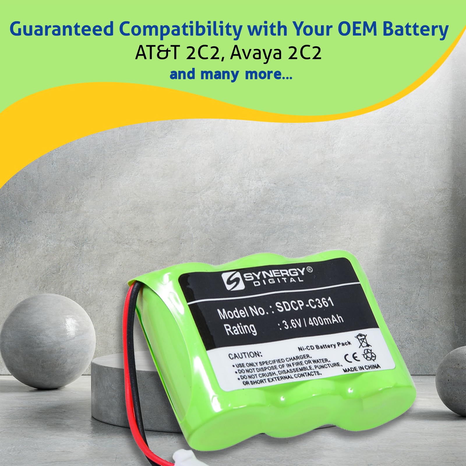 Empire CPB-403C Replacement Battery Combo Pack - 2 x 3.5AA NiMH Cordless Phone Batteries for Panasonic, AT&T, VTech & More - Perfect for Home & Office Landline Phones