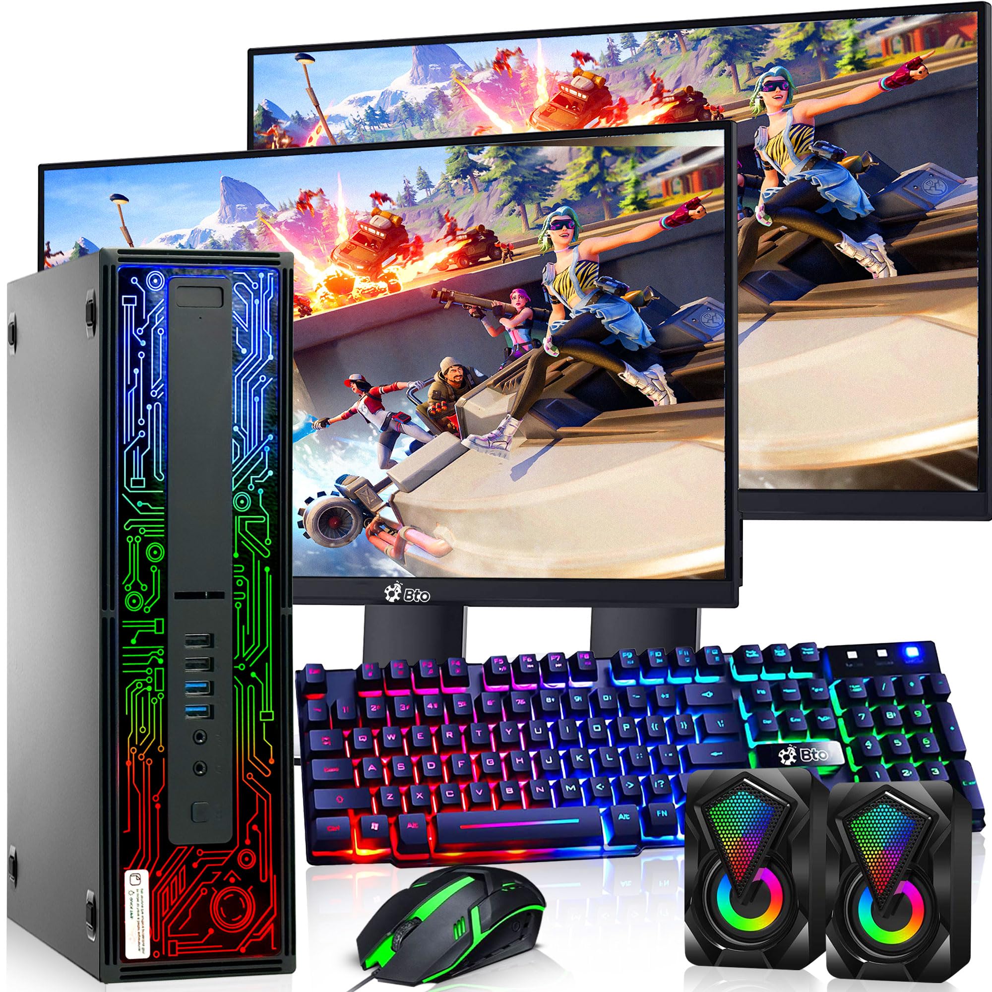 HP G2 RGB Gaming PC Desktop – Intel Core i7-6700 6th Gen | 16GB DDR4 RAM | 1TB SSD | NVIDIA GTX 1050 Ti 4GB GDDR5 | Dual 24