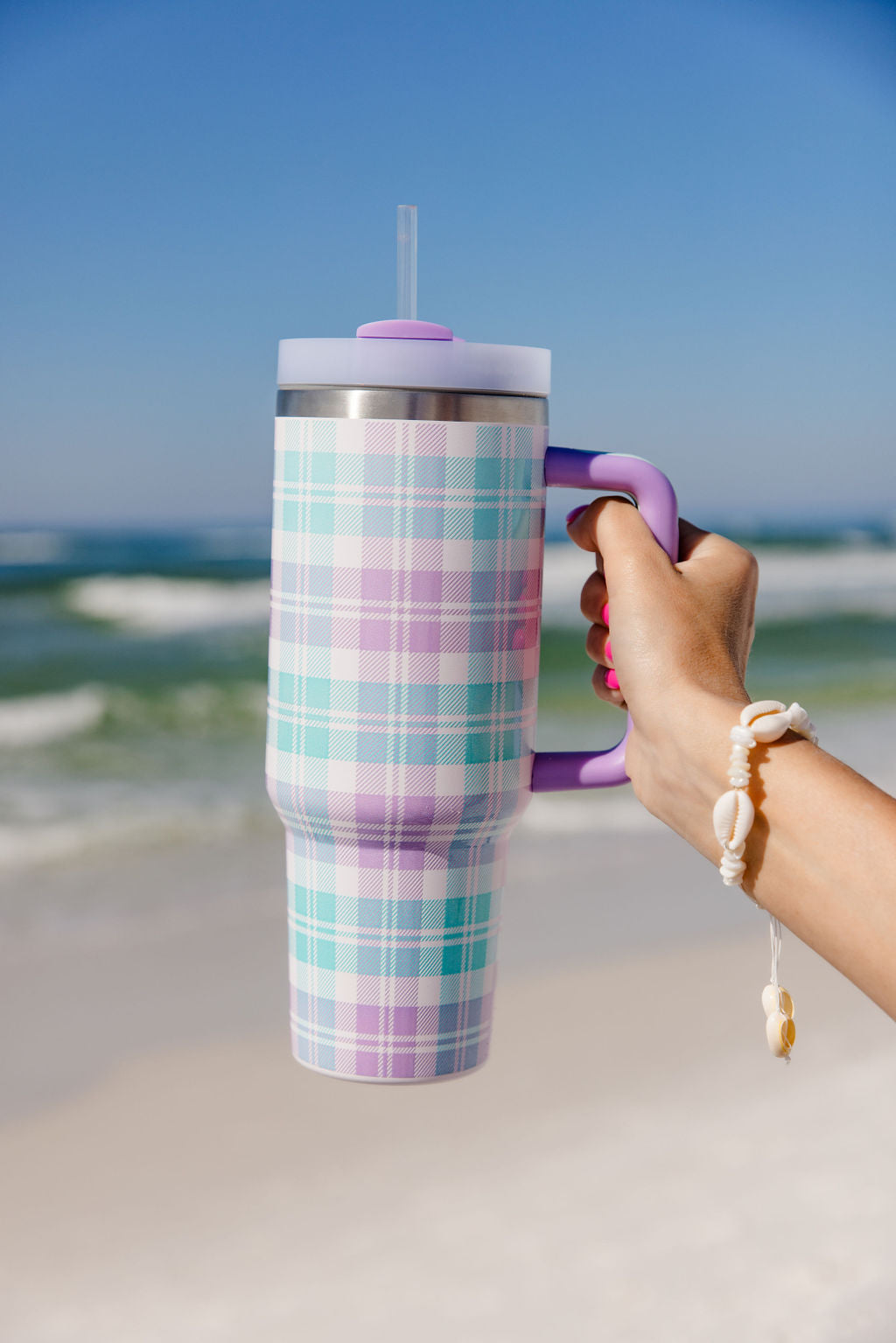 40 oz Tori Plaid Insulated Tumbler with Lid & Straw - Leakproof Stainless Steel Travel Mug for Hot/Cold Drinks - Perfect for Coffee, Tea, Water & Smoothies - Great Gift for Office, Gym & Outdoor Activities