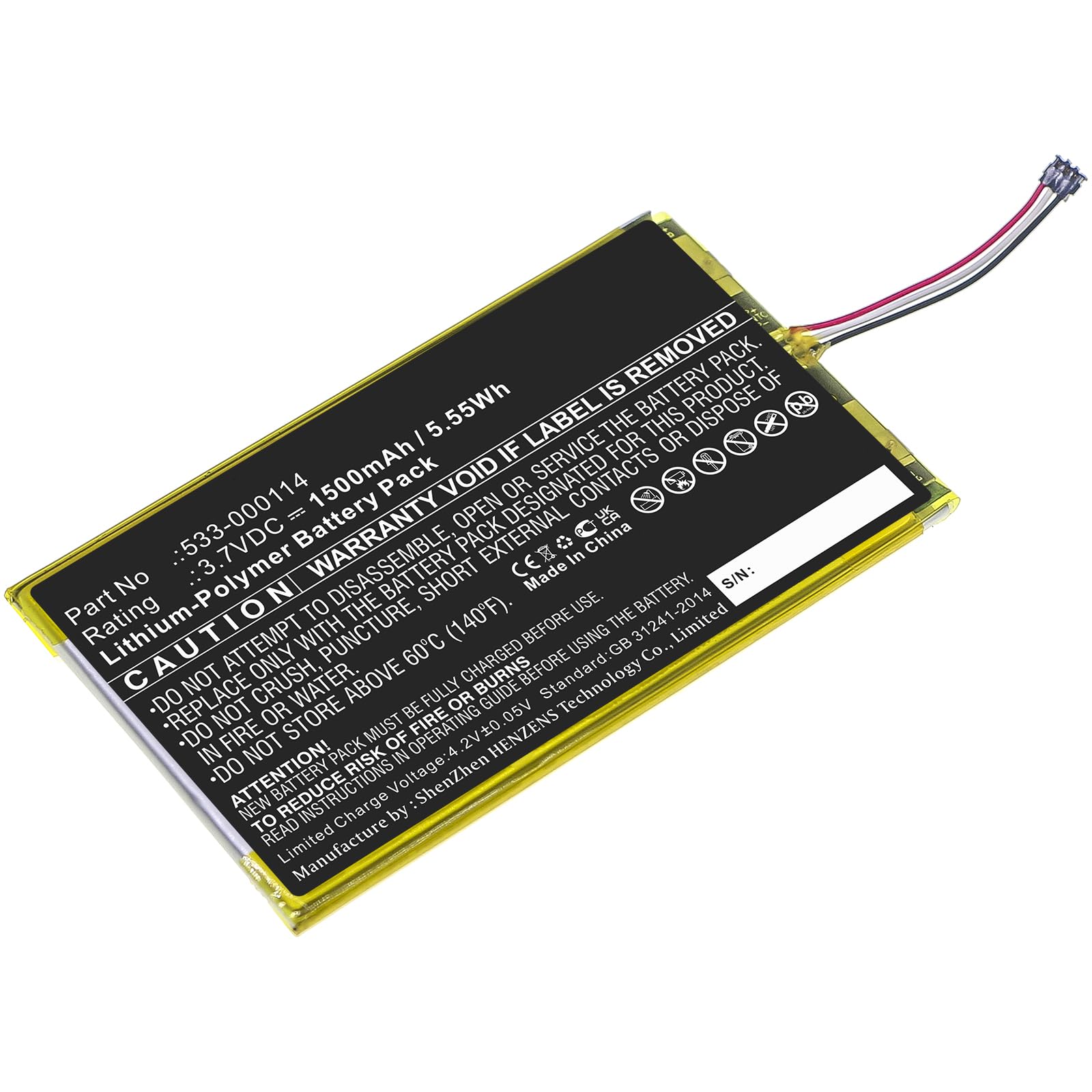 Synergy Digital Wireless Mouse Battery - 1500mAh Li-Polymer Replacement for Logitech 533-000114 (3.7V) | High Capacity Rechargeable Battery for Wireless Mice | Perfect for Office, Gaming & Remote Work