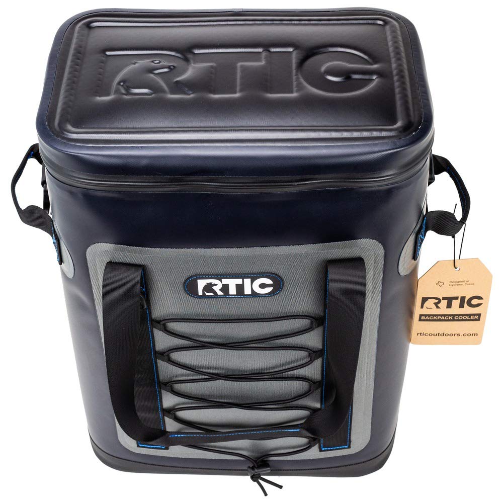 RTIC Soft Sided Cooler Backpack - Insulated Lunch Bag for Work, Picnics & Outdoor Adventures (Blue) - Perfect for Camping, Hiking, Beach Trips & Tailgating