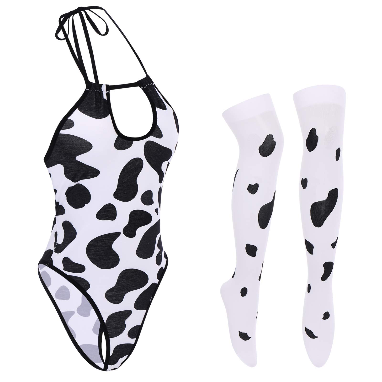 IMEKIS Women's Sexy Anime Cow Maid Costume - Lolita Teddy Lingerie Set with Mini Bikini Bra & Underwear for Japanese Cosplay, Kawaii Outfit | Perfect for Halloween, Cosplay Parties, Anime Conventions & Role-Playing