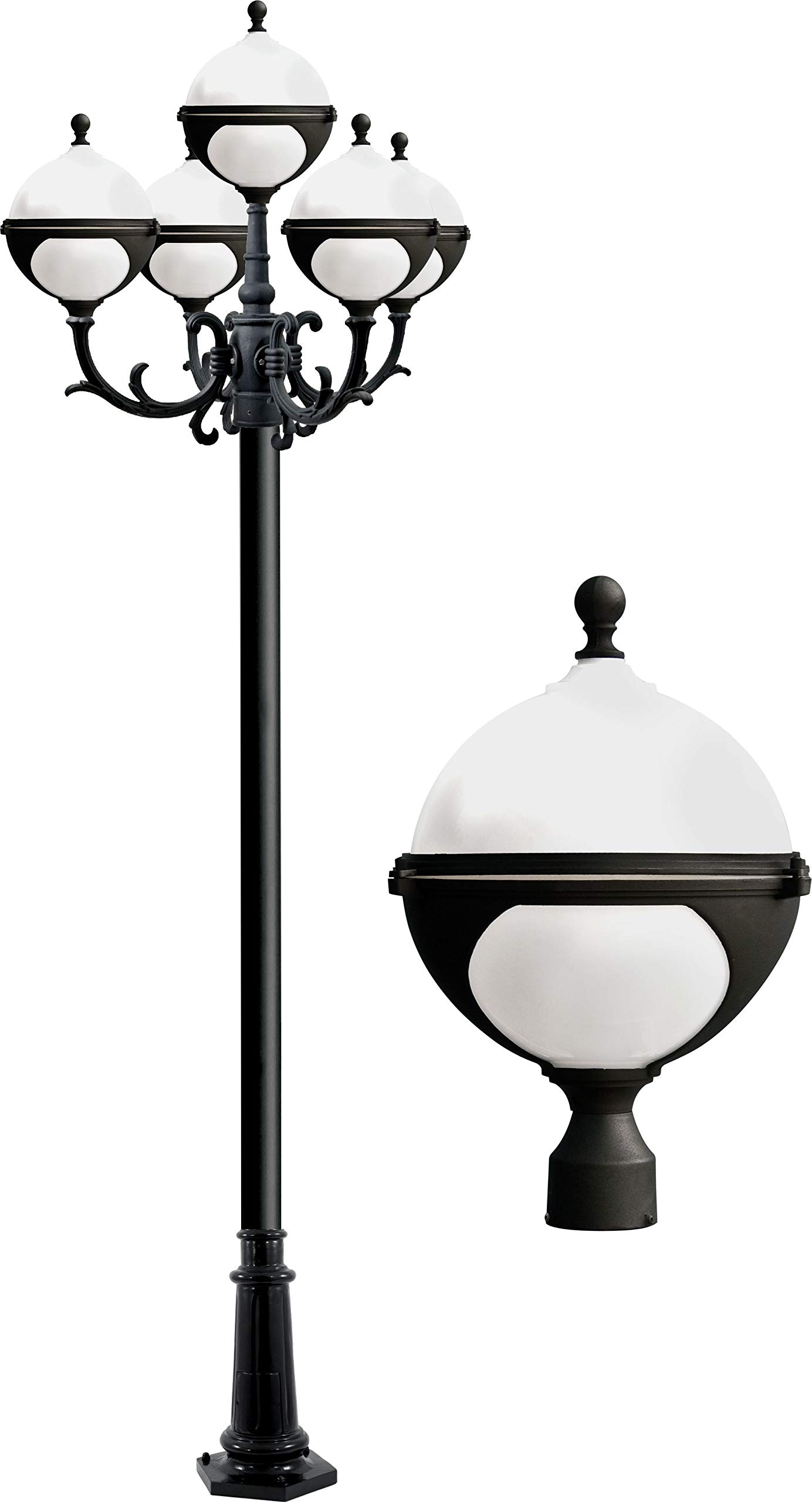 GM9705-LED16-B Natalie Post 5-Light LED Chandelier, 16W Each, 85-265V, Black - Modern Ceiling Light Fixture for Dining Room, Bedroom or Living Room
