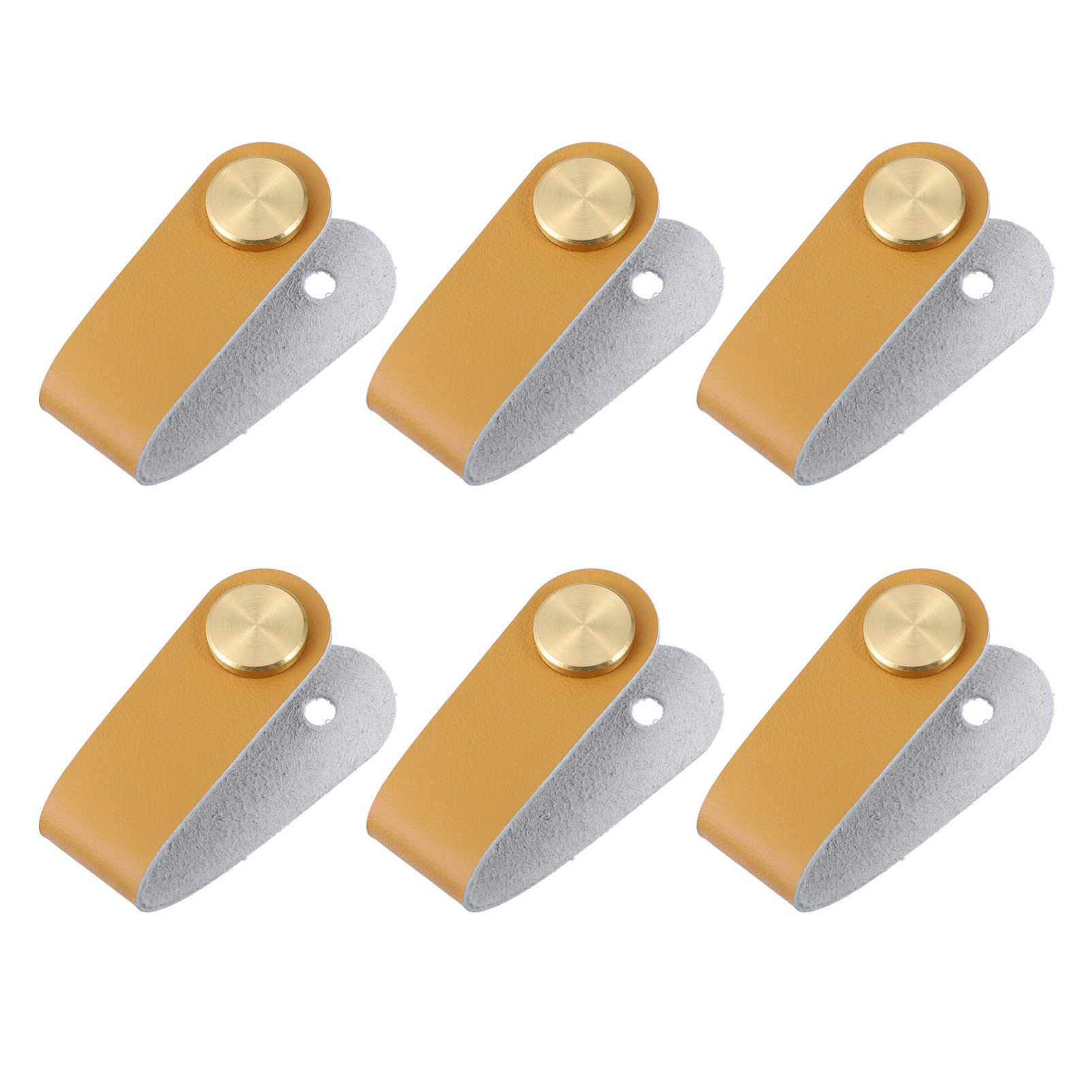 Vintage Rustic Dresser Leather Cabinet Knobs - 6pcs Antique Drawer Handles for Kitchen, Bathroom, Bedroom, Wardrobe & Furniture Hardware | Perfect for Farmhouse Decor, DIY Furniture Upgrade & Vintage Home Accessories