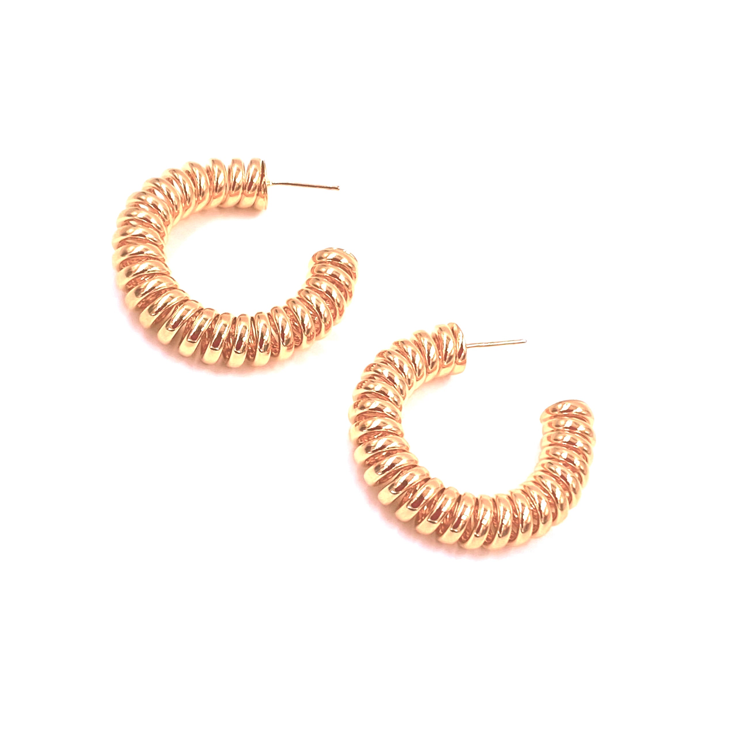 Ashley Gold Stainless Steel Gold Plated Slinky Earrings for Women - Hypoallergenic Fashion Jewelry for Party, Wedding & Everyday Wear
