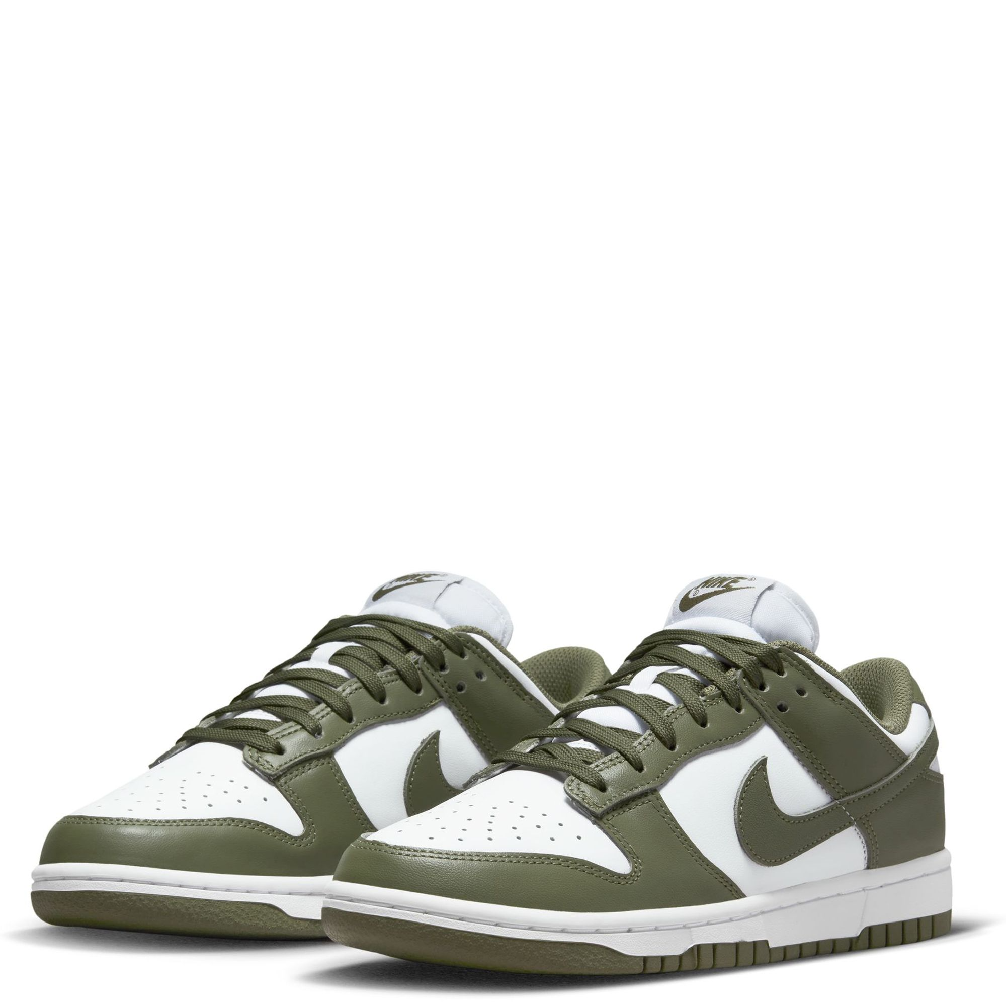 Nike Women's Dunk Low Sneakers - White & Medium Olive - Casual & Athletic Shoes for Women - Perfect for Streetwear, Gym & Everyday Wear