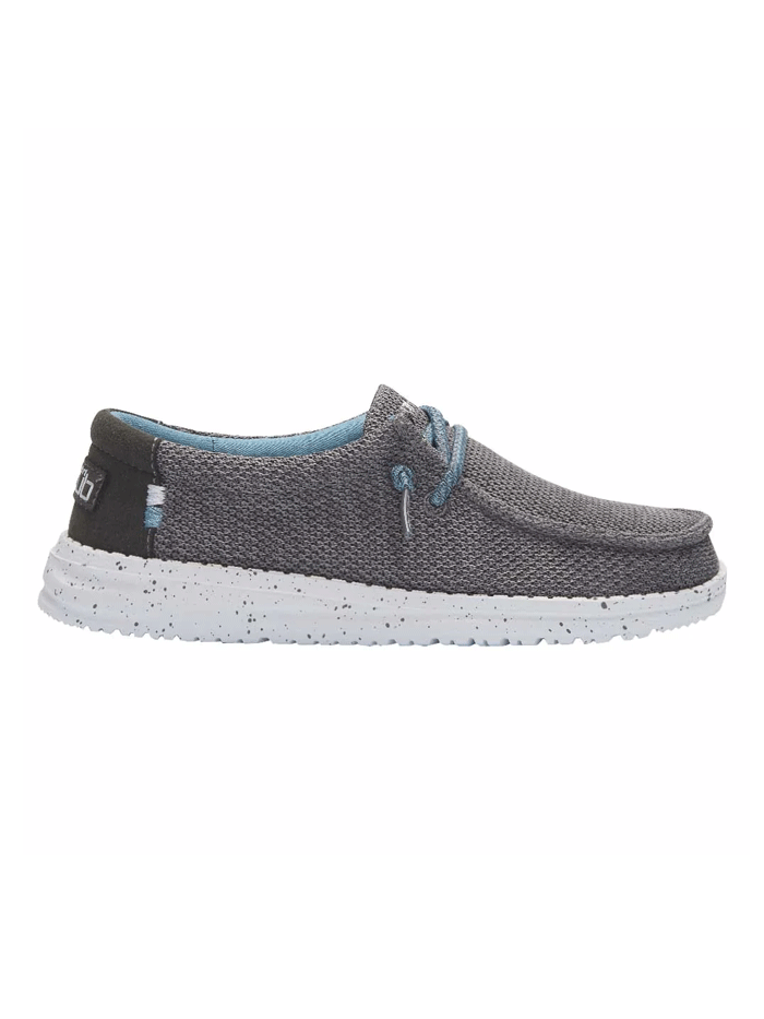 Hey Dude 130133217 Youth Wally Shoe Sox Sharkskin - Comfortable Casual Sneakers for Kids, Perfect for School, Playground & Daily Wear