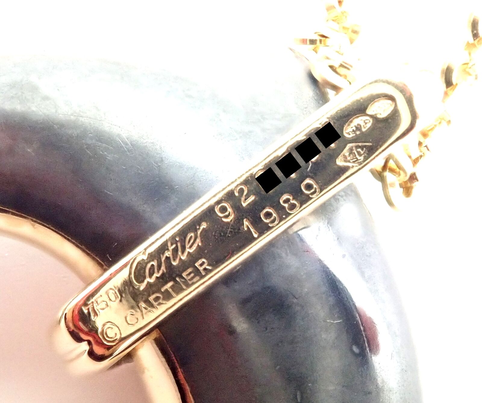Authentic Cartier 18k Yellow Gold Hematite Dolphin Pendant Necklace - Luxury Jewelry Gift for Women, Perfect for Anniversary, Birthday & Special Occasions
