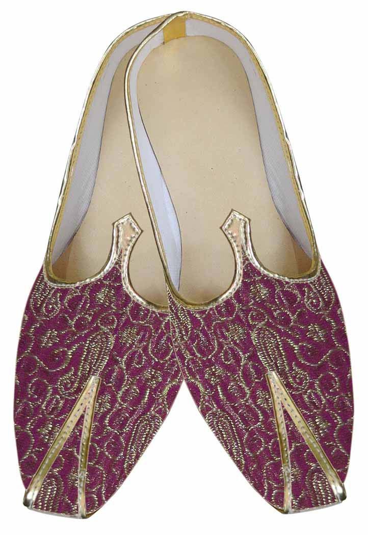 INMONARCH Traditional Indian Jutti Shoes for Men - Wine Designer Handcrafted Footwear MJP0009 | Perfect for Weddings, Festivals & Cultural Events