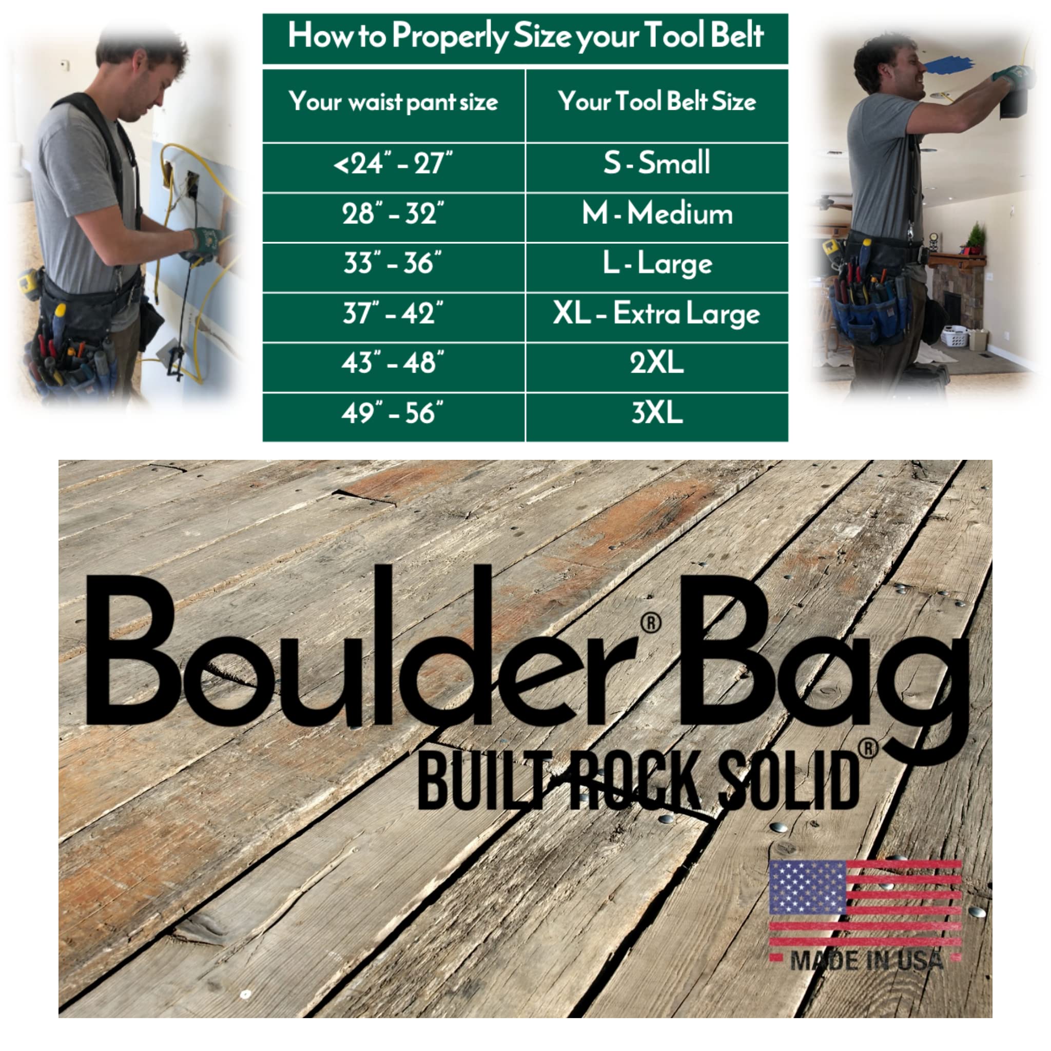 BOULDER BAG Professional Electrician's MAX Combo Tool Belt with Comfort Back Support - Heavy Duty Leather Work Belt with Buckle (Black, XL 37-42 Inch Waist) - Made in USA - Perfect for Construction, Electrical Work & Home Improvement Projects