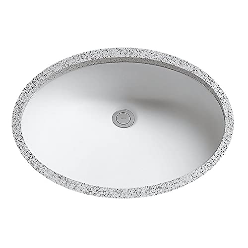 LT579G-01 Rendezvous 17 Inch Undermount Bathroom Sink with Cefiontect - Cotton White | Modern Vanity Sink for Bathroom Remodel & Powder Room Upgrade