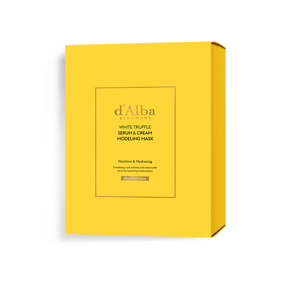 D'Alba White Truffle Serum & Cream Modeling Mask 66g (4-Pack) - Korean Skincare for Hydration & Anti-Aging - Perfect for Spa Night & Self-Care Routine