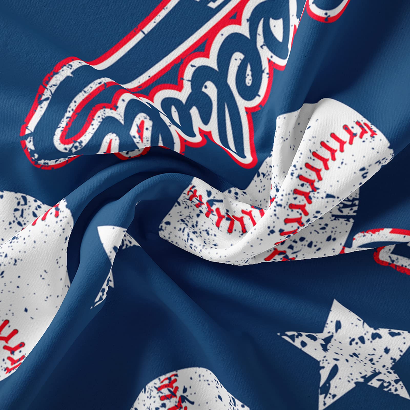 QOOMO 3D Baseball Print Twin Size Comforter Set - Blue Sports Theme Kids Bedding with 2 Pillowcases, Down Alternative, Soft & Lightweight All-Season Bedding - Perfect for Boys' Rooms, Baseball Themed Bedrooms & Sports Lovers
