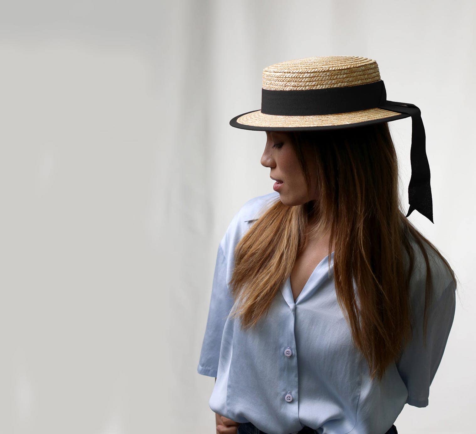 Gondolier Boater Hat - Classic Straw Hat for Men & Women - Perfect for Venetian Costumes, Summer Outfits, and Themed Parties