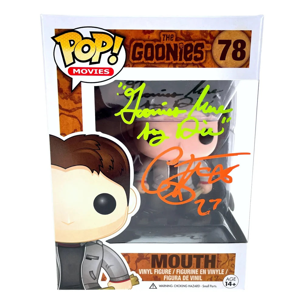 Corey Feldman Autographed Never Die Funko Pop The Goonies Mouth 78 JSA COA - Limited Edition Collectible for Movie Fans & Pop Culture Enthusiasts - Perfect for Display in Home Theater, Office, or Comic Book Collection