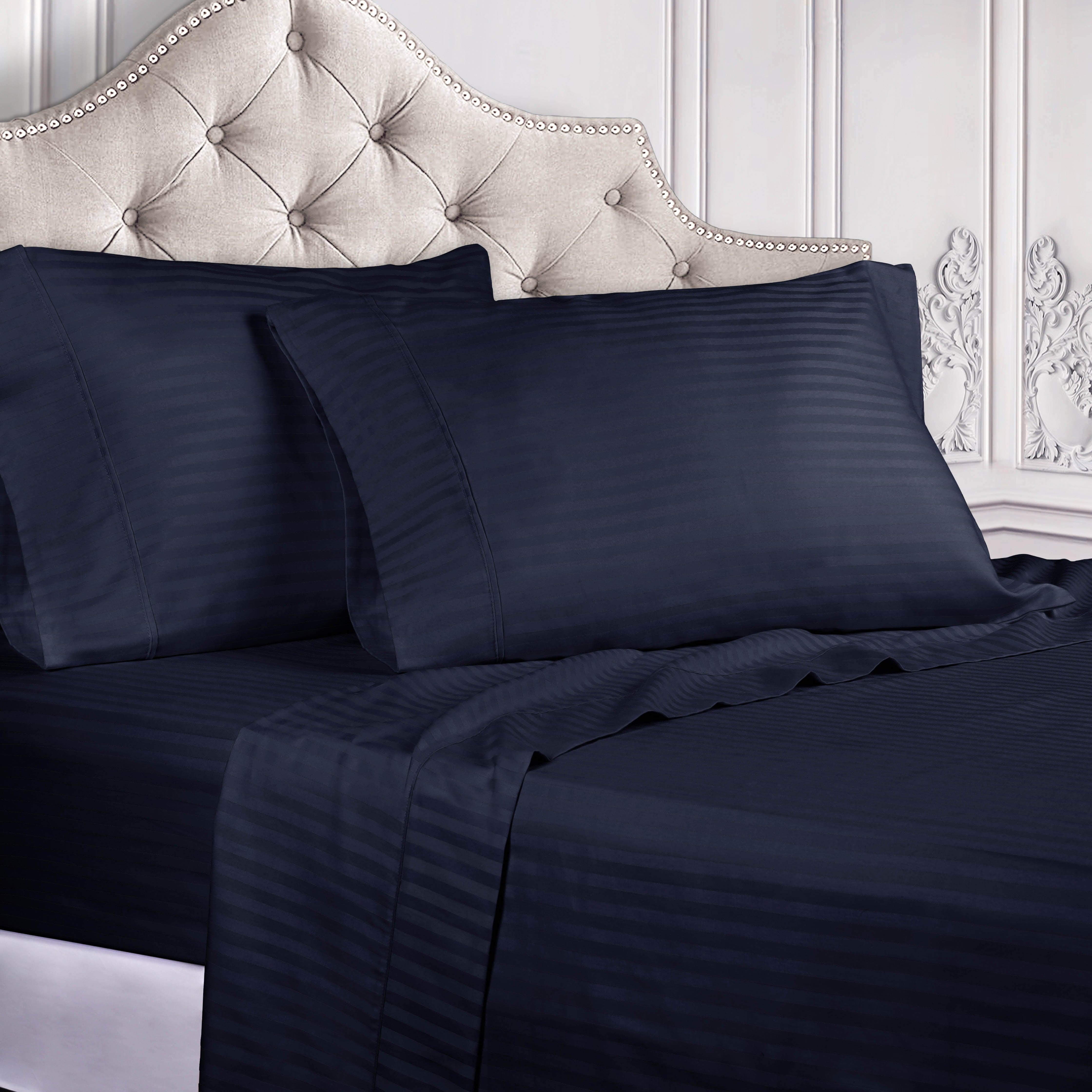 Premium 100% Egyptian Cotton 300 Thread Count Sheet Set - Deep Pocket Fitted, Flat Sheet & Pillowcases - Soft Breathable Bedding for Luxury Hotels & Home Use