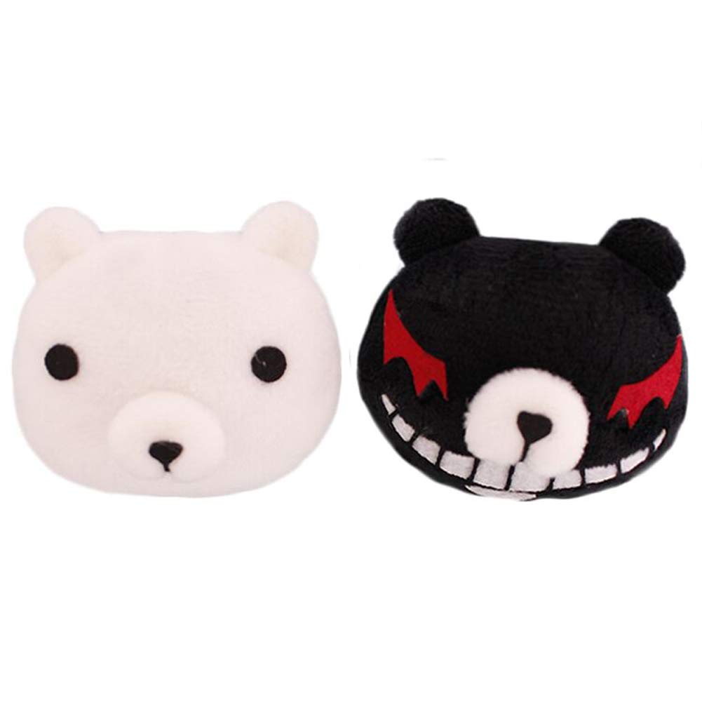 ANOGOL Black and White Bear Hair Clips - Cute Animal Cosplay Hair Accessories for Women & Girls | Perfect for Costume Parties, Anime Conventions & Daily Wear