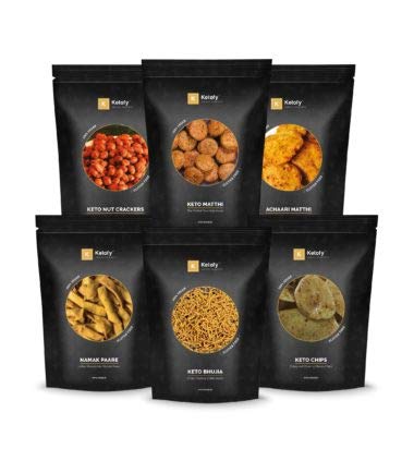 Mini Namkeen Pack | 6 Ultra Low Carb Healthy Snacks for Weight Loss & Keto Diet | Perfect for Office, Travel & On-the-Go Snacking