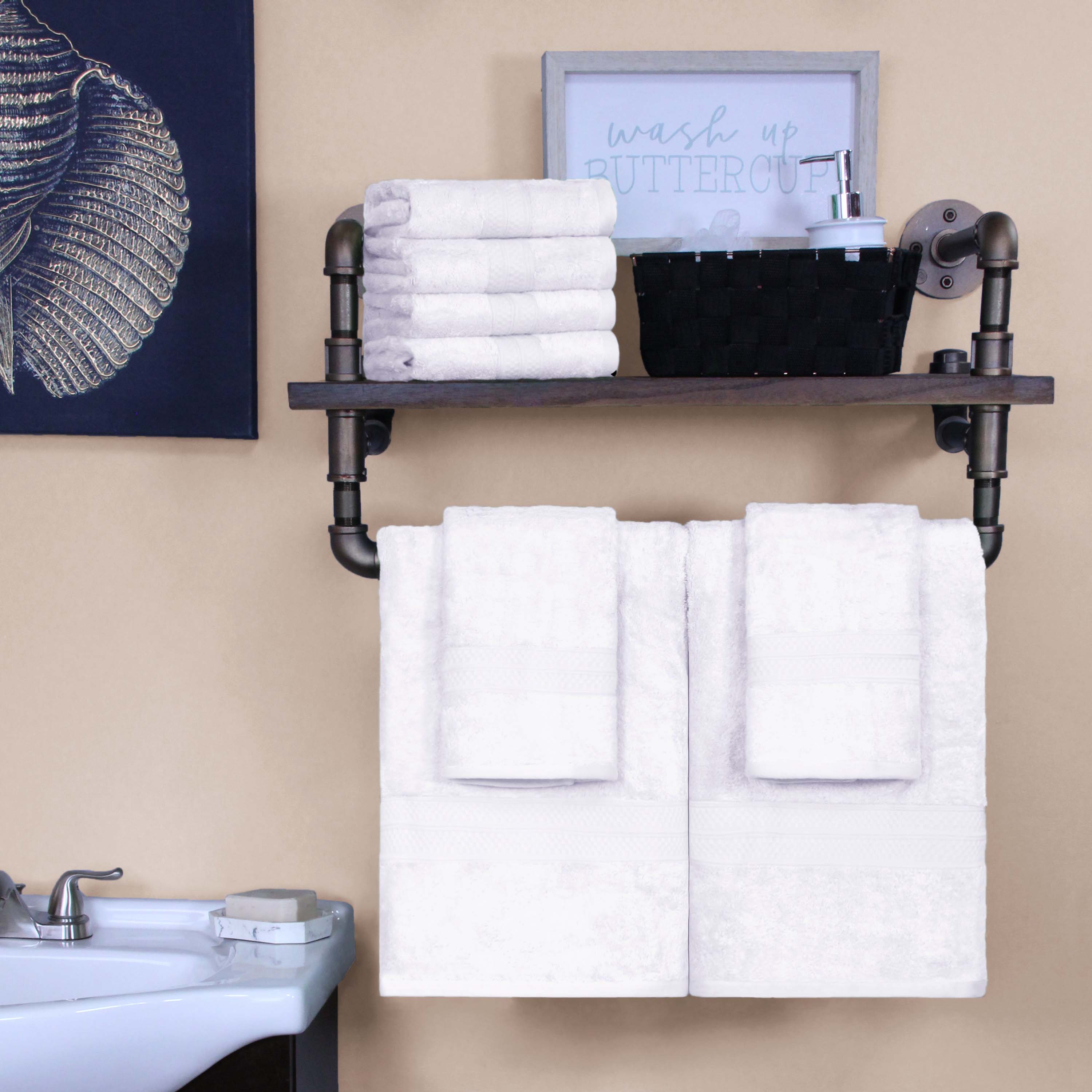Ultra Soft Rayon Bamboo Cotton Blend Bath & Hand Towel Set | Eco-Friendly, Absorbent & Luxurious for Spa, Bathroom & Guest Use