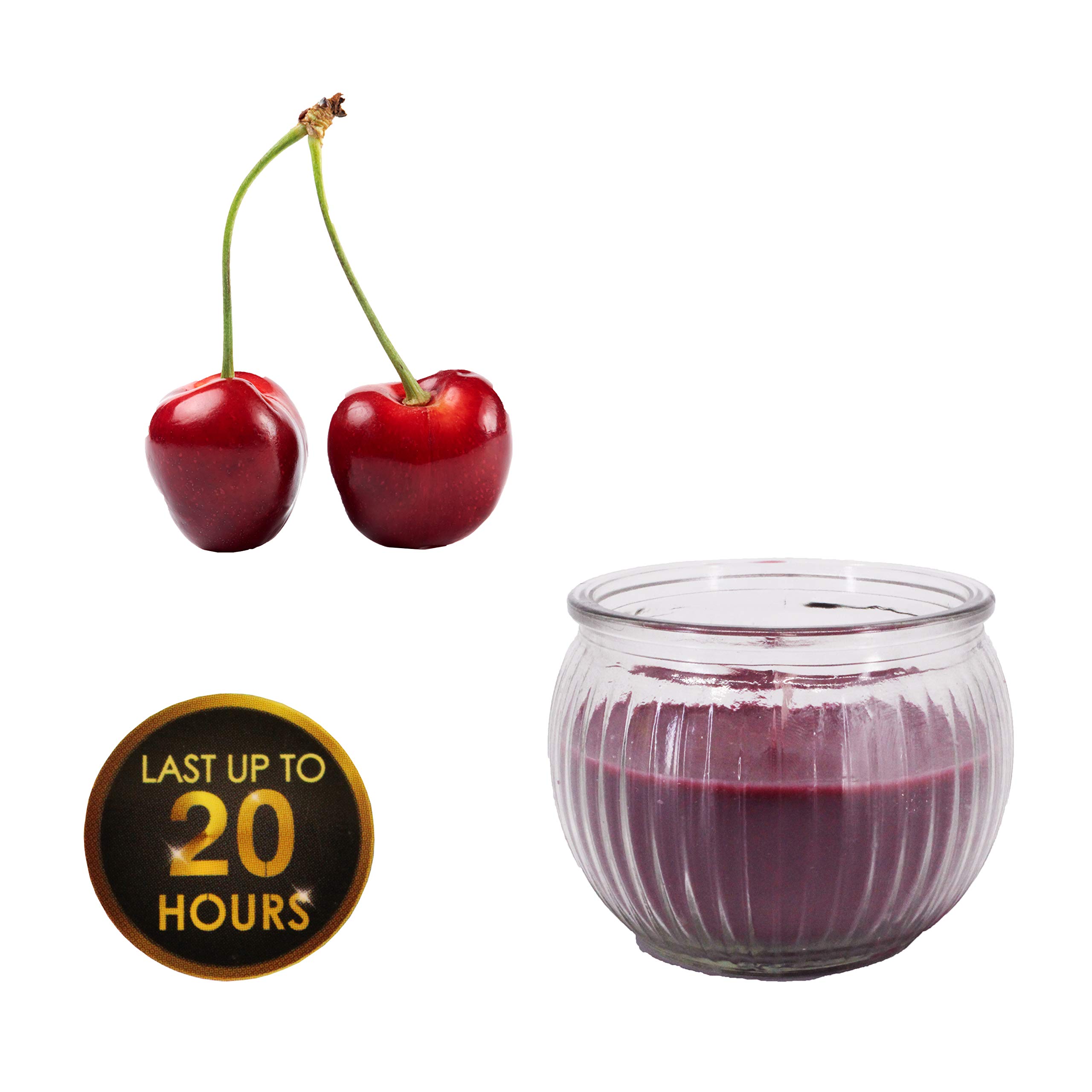 6 Pack Black Cherry Scented Candle Tumblers - 3 oz Soy Wax Candles for Home, Bathroom & Relaxation - Aromatherapy Gifts for Women & Men
