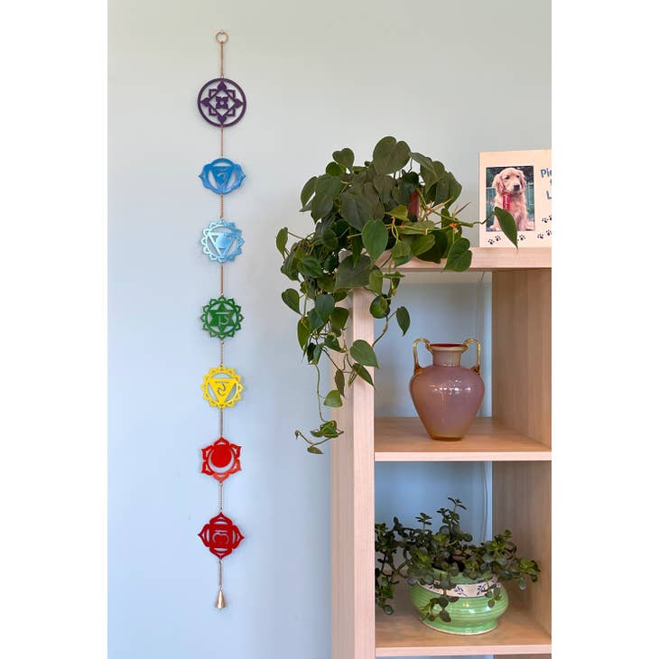 Rainbow Chakra Wind Chime for Meditation & Healing - Spiritual Decor for Home, Garden, Yoga Studio