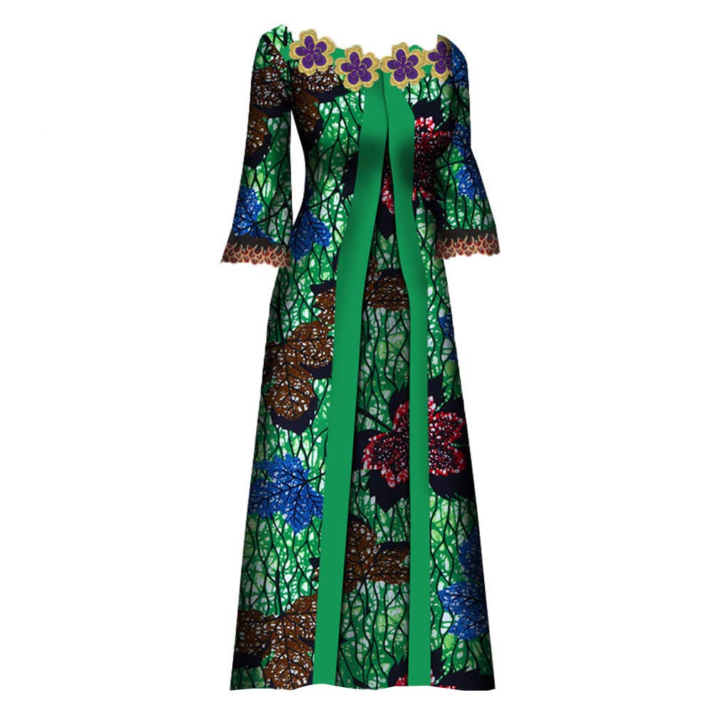 BAZINRICHE African Print Dresses for Women - Ankara Dashiki Long Maxi Dress for Evening Wear, Party, Wedding & Special Occasions