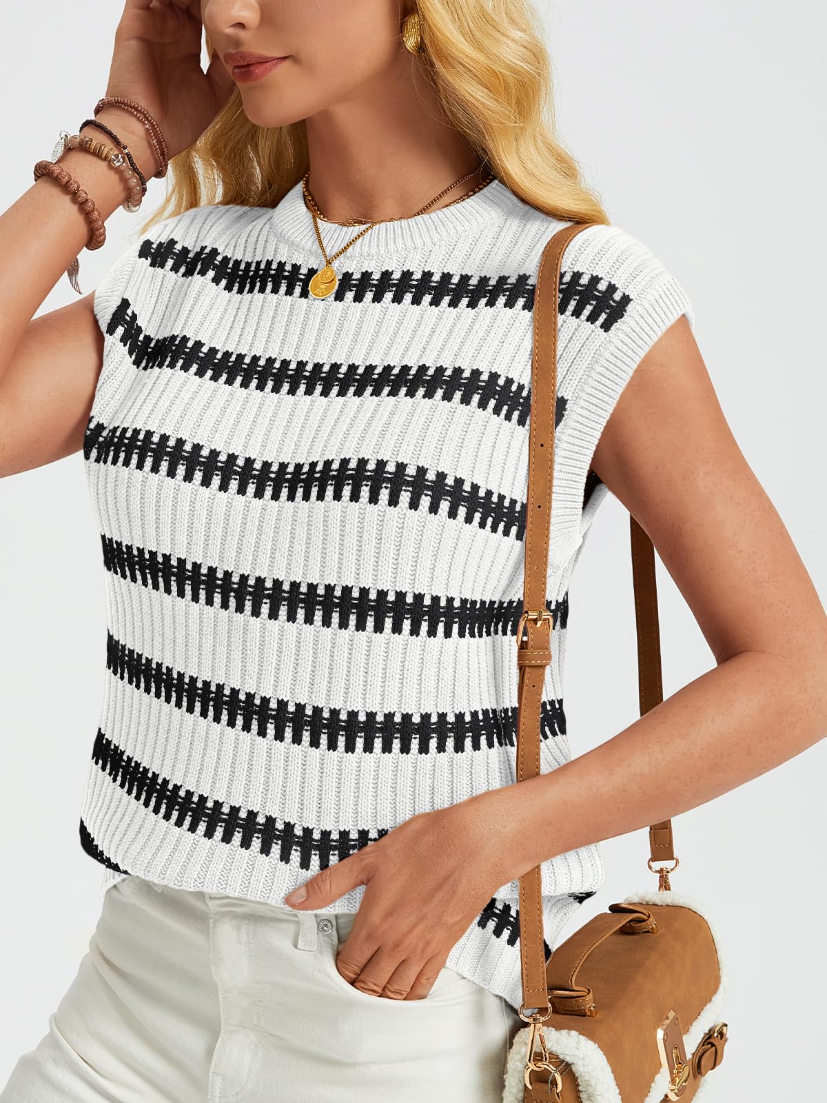 LILLUSORY Women's Summer Knit Vest - Cap Sleeve Sleeveless Tops for Spring & Summer 2025 | Trendy Casual Outfits for Beach, Travel & Everyday Wear