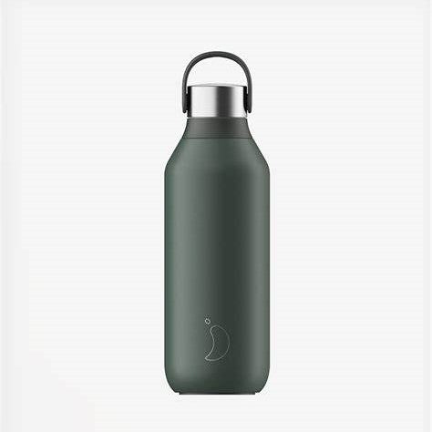 Chilly's Series 2 Reusable Water Bottle 500ml - Insulated Stainless Steel, Pine Green | Perfect for Gym, Hiking & Everyday Hydration