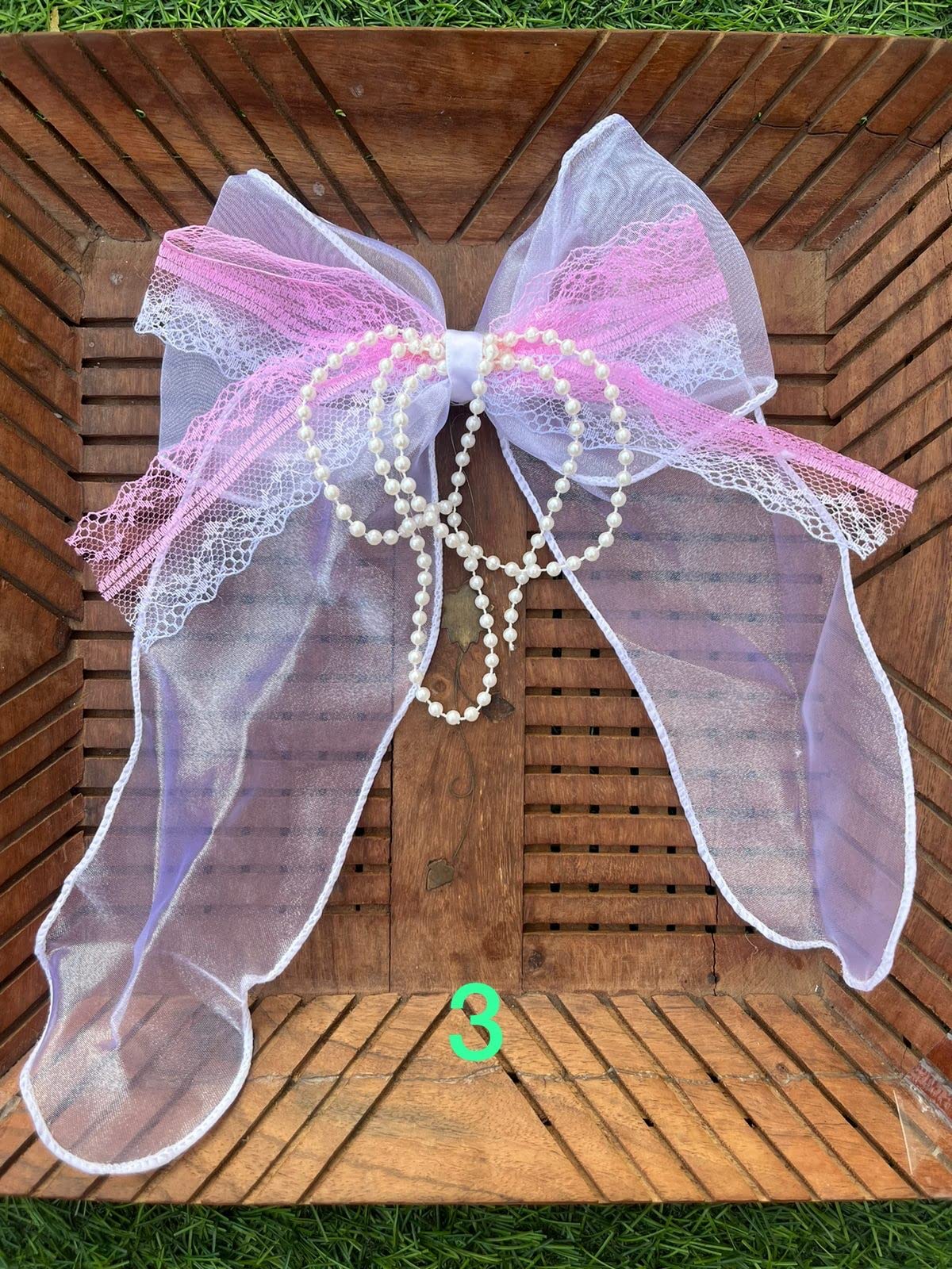 Elegant White Lace Bow Pearl Chain Hair Clips with Flower Embroidery - Stylish Big Hair Bows Barrettes for Women & Girls | Perfect for Weddings, Parties, Prom & Everyday Fashion Accessories