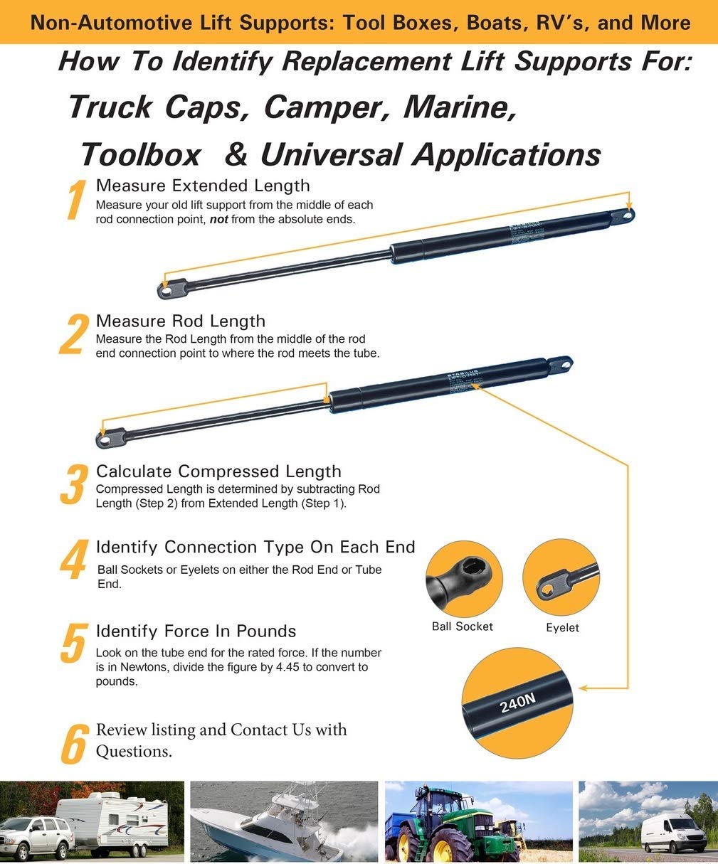 Jeep Compass 07-17 Rear Liftgate Tailgate Struts – Gas Spring Lift Supports for SUV Without Speakers in Liftgate – Perfect for Easy Access and Secure Storage