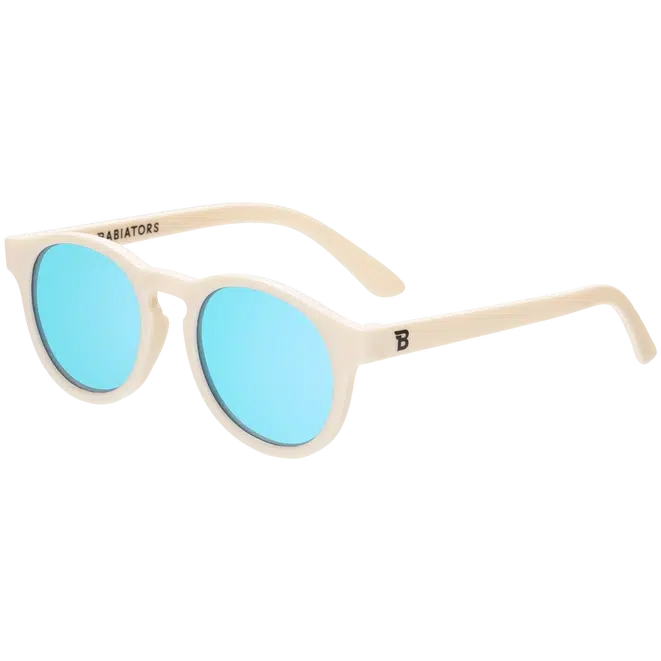 Babiators Keyhole Blue Lens Sunglasses for Kids - Sweet Cream Frame - UV Protection - Perfect for Outdoor Play, Beach & Summer Activities