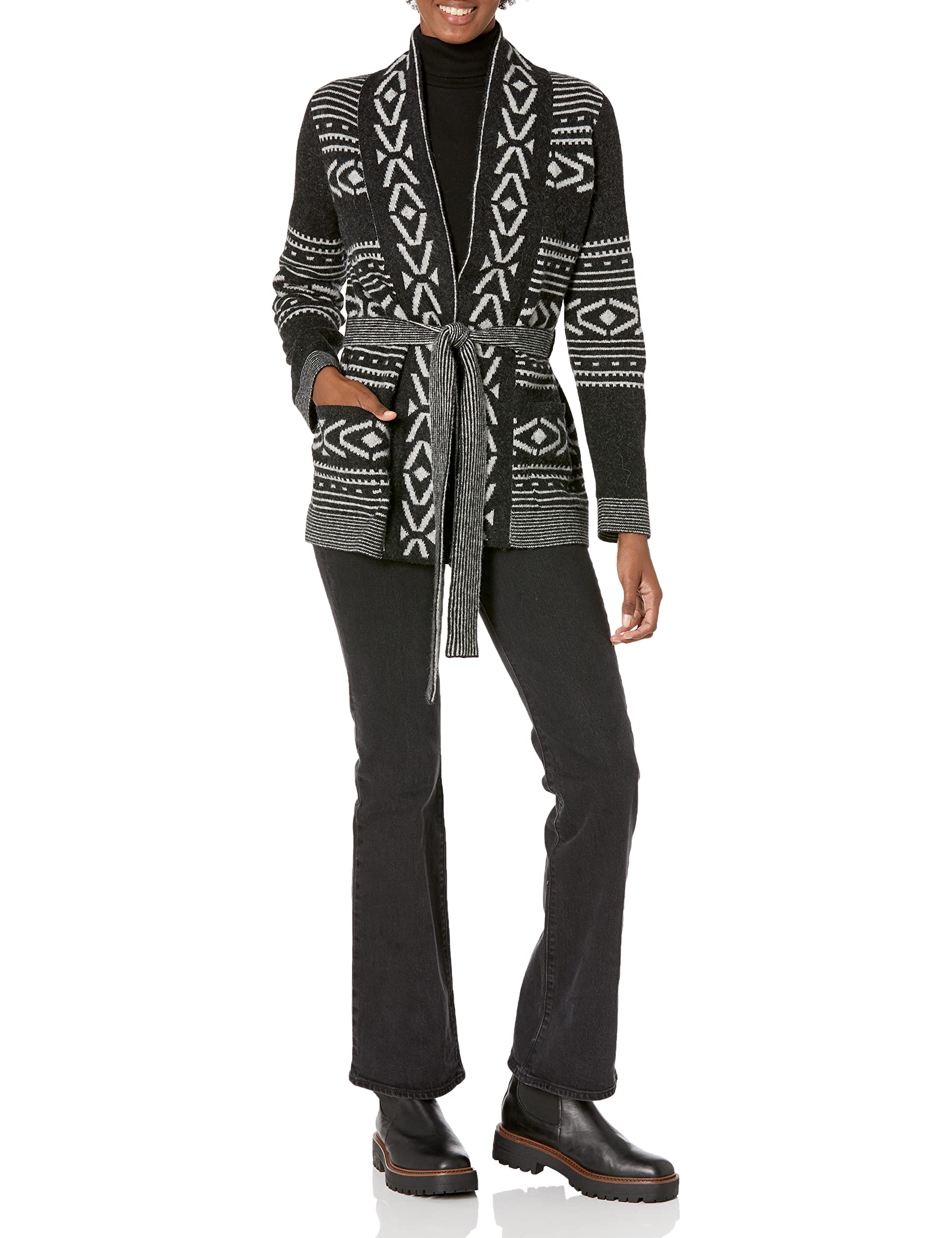 Pendleton Women's Alpaca Blend Wrap Front Cardigan Sweater - Soft & Warm Winter Knitwear for Cozy Home, Office & Casual Outings
