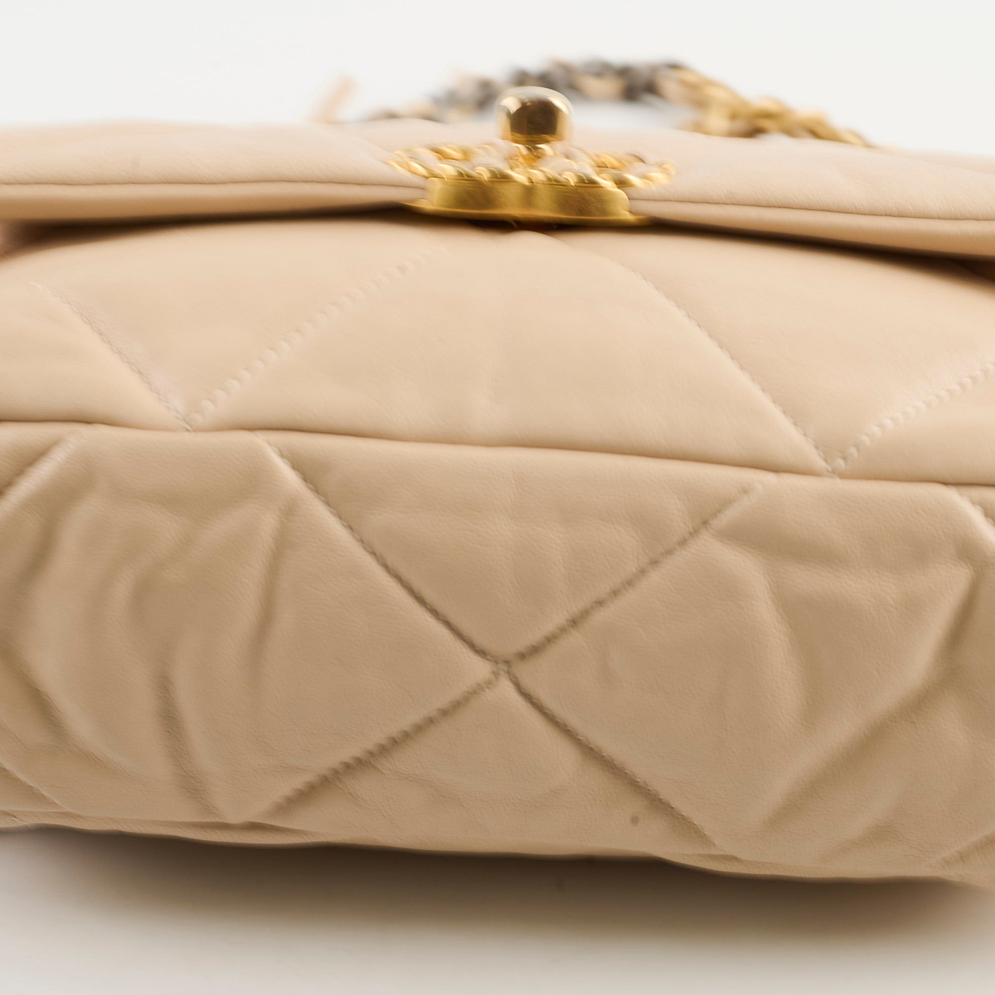 Chanel 19 Small Beige Lambskin Crossbody Bag - Luxury Designer Handbag for Women | Perfect for Date Night, Office & Travel Accessories