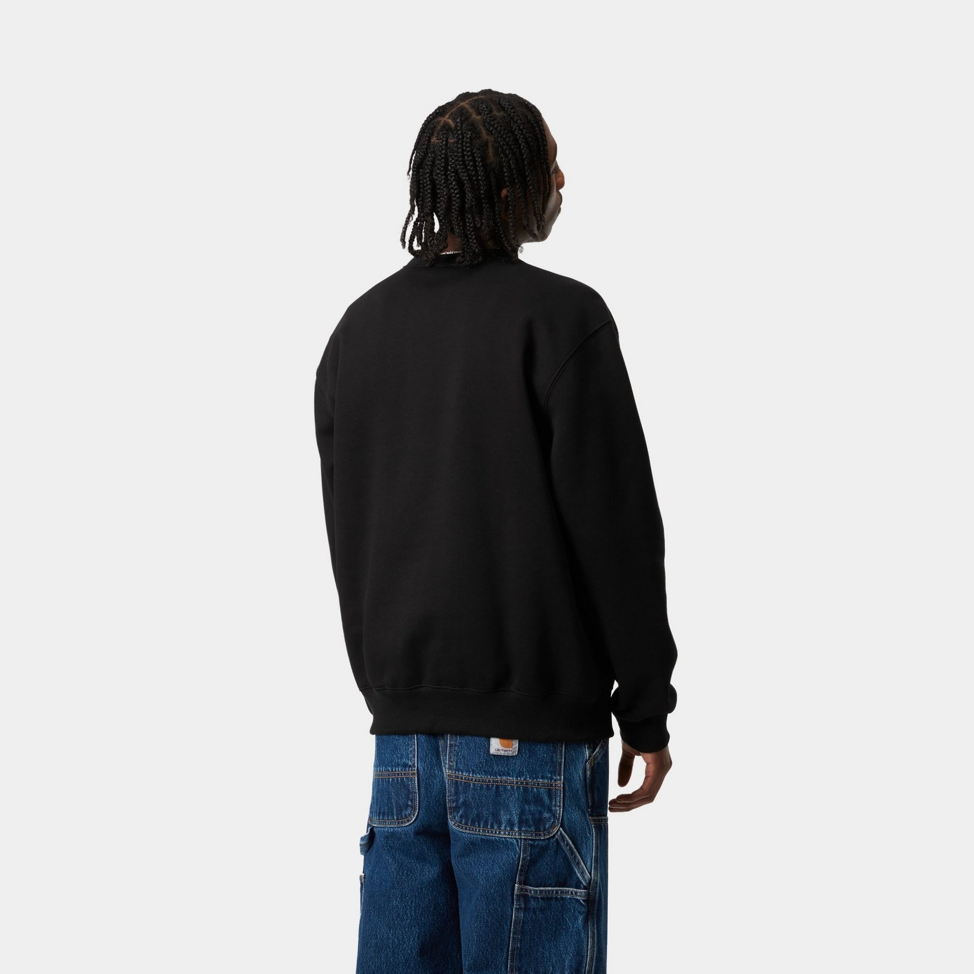 Carhartt Men's Heavyweight Sweatshirt - Black & White | Durable Cotton Pullover for Work, Outdoor & Casual Wear