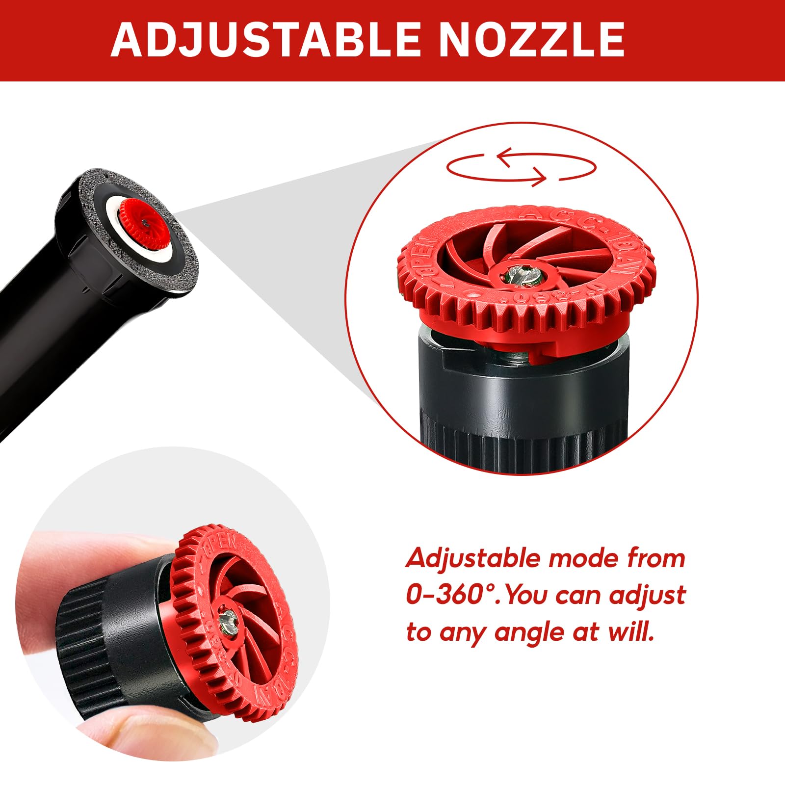10 Pack Adjustable Arc Nozzle Pop-up Sprinkler Heads - Universal Replacement for Most Pop-up Sprinklers - Perfect for Garden, Lawn & Landscape Irrigation - Durable Water Spray Nozzles for Efficient Yard Watering