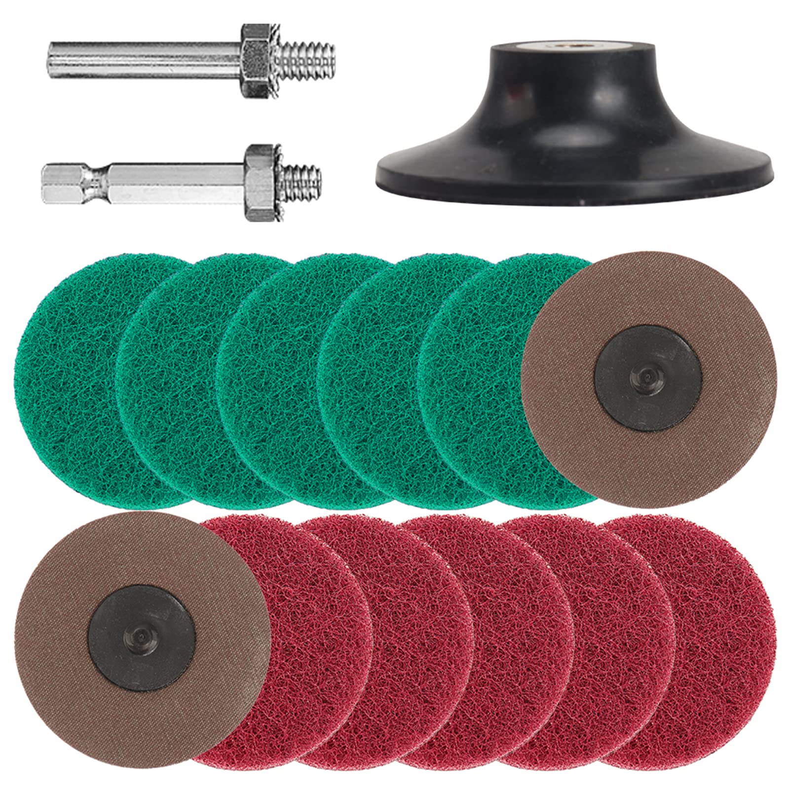 3 Inch Quick Change Scrubber Pads for Drill & Die Grinder - 10PCS 180/320 Grit Nylon Fiber Scouring Discs for Tile Cleaning, Rust & Paint Removal - Perfect for Surface Conditioning, Sanding & Heavy Duty Cleaning Tasks